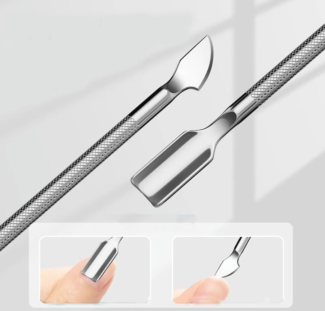4Pcs Cuticle Trimmer Set,With Pusher/Cuticle Fork/Nails Scraper & File,Manicure Tools Cutter Nipper Scissor Clipper for Dead Skin of Fingernails and Toenails image number 4