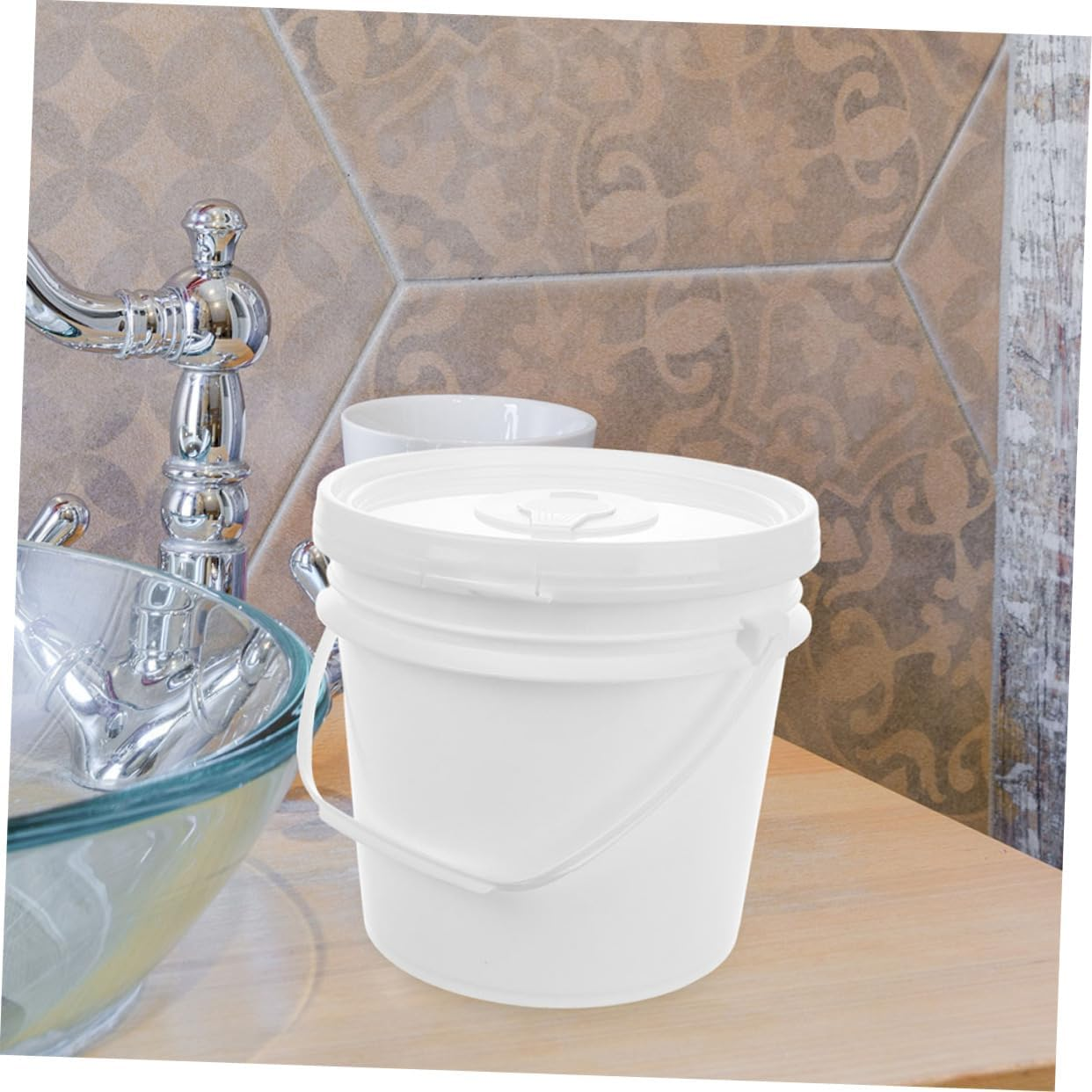 Travel Home Wet Wipes Holder Easy-Carry Handle Reusable Wipes Dispenser Bucket for Car image number 4