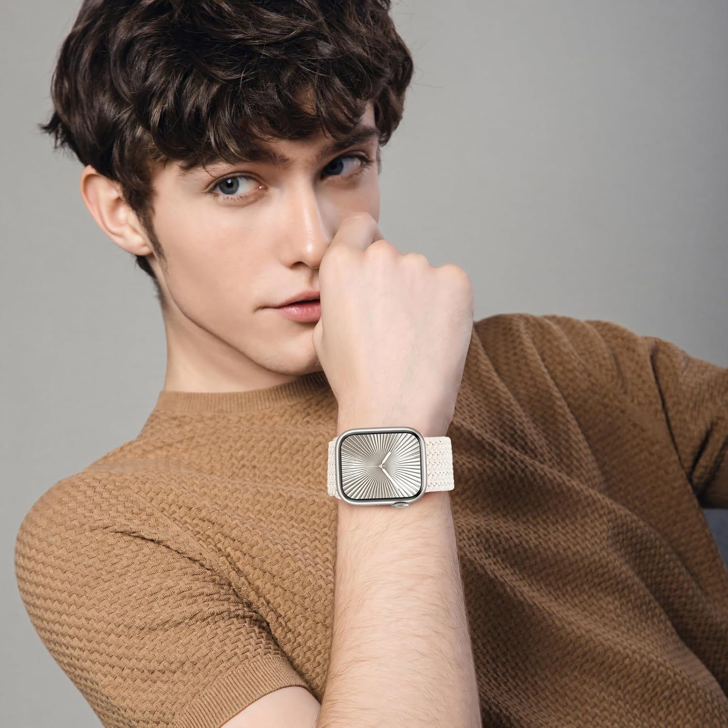 2 Pack Braided Stretchy Band Compatible for Apple Watch Band 38Mm 40Mm 41Mm 42Mm 44Mm 45Mm 46Mm 49Mm Women Men, Soft Nylon Solo Loop Magnetic Sport Strap for Iwatch Series 11 10 9 8 7 6 5 4 3 SE Ultra image number 6