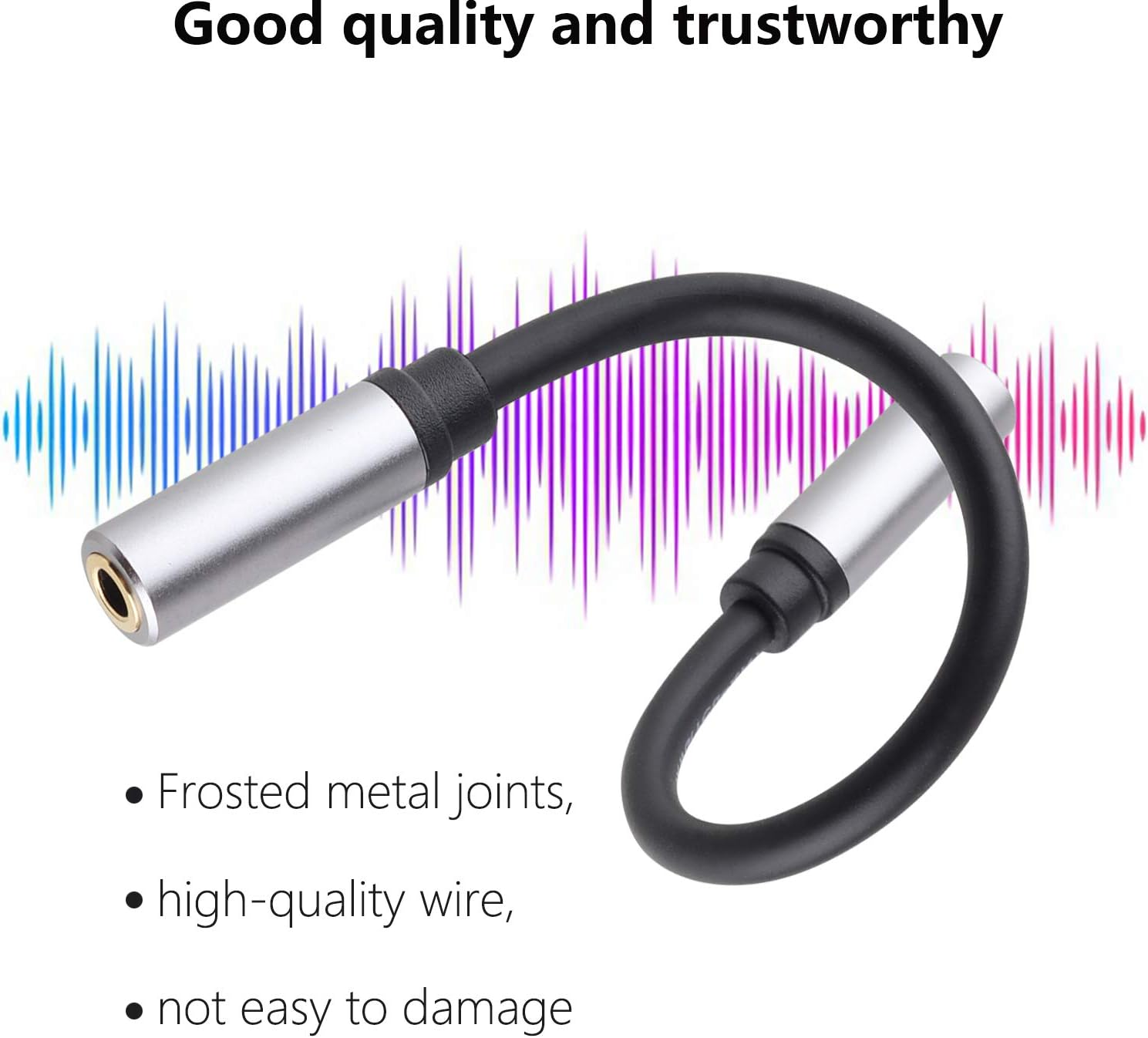 Pasow 3.5Mm Female to Female Adapter Cable TRS Stereo Audio AUX Connector Cod for Headphones, Car, Hifi - 15Cm/6Inch (Grey) - Coffee image number 2