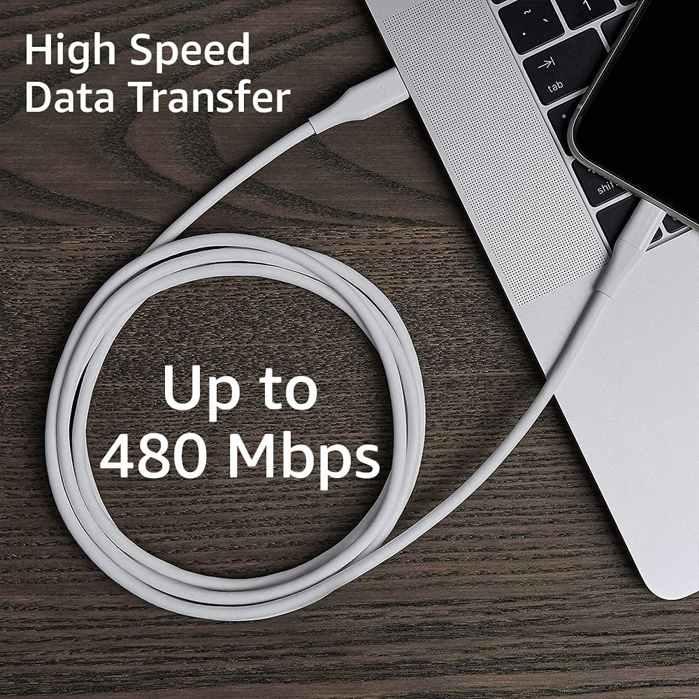 Amazon Basics ABS USB-A to Lightning Cable, Mfi Certified Charger Cord for Apple Iphone 14 13 12 11 X Xs Pro, Pro Max, Plus, Ipad, 10,000 Bend Lifespan - White, 1.83-M image number 6