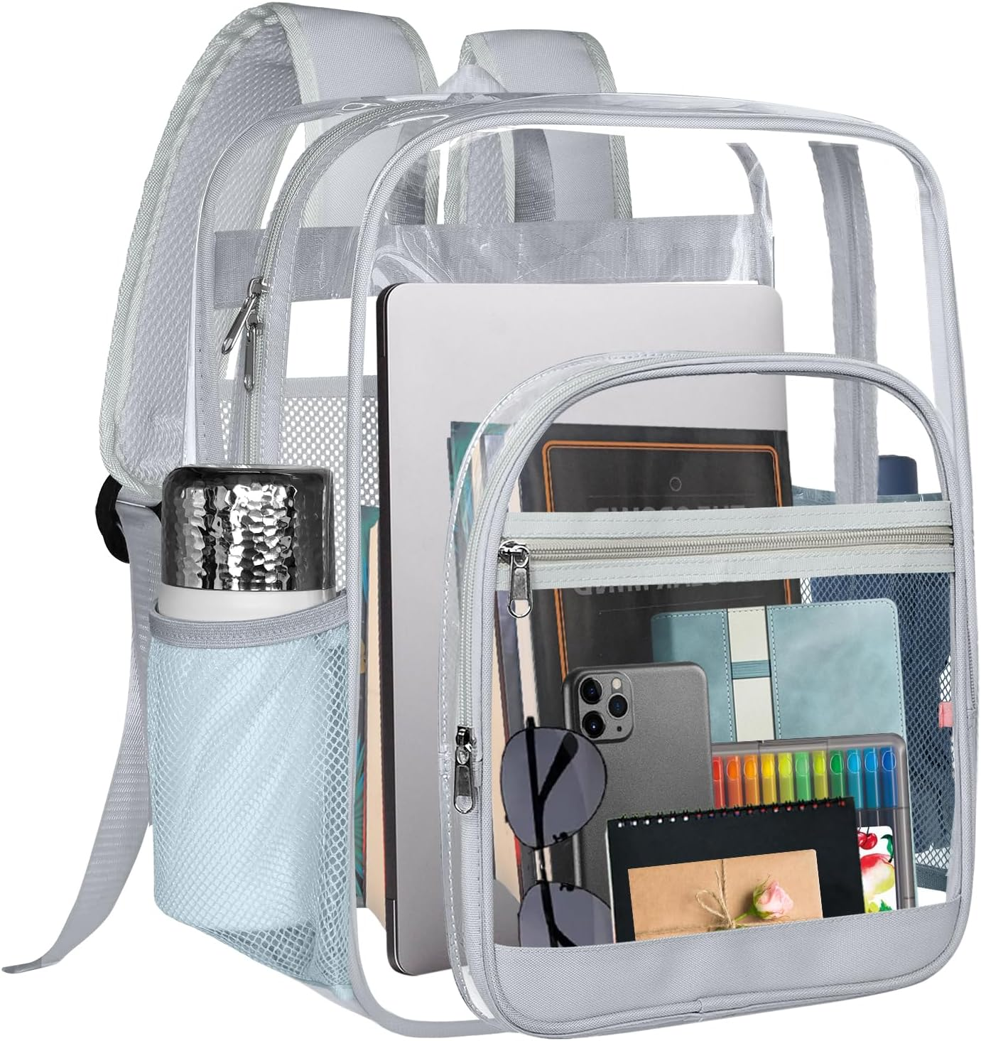 SDFGHG Clear Backpack,Sturdy Shape Heavy Duty Large Clear Backpack - Blue image number 5