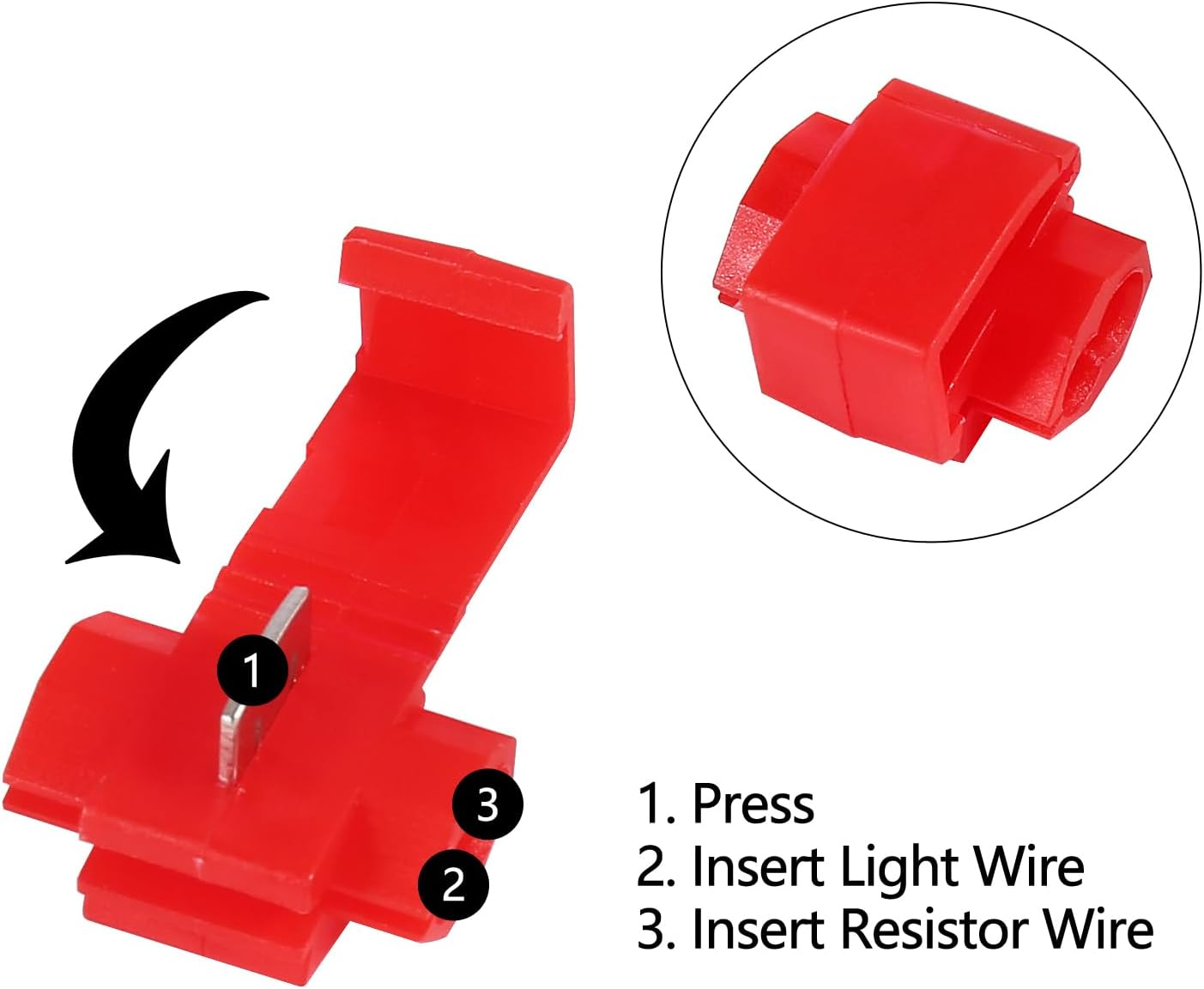 4Pcs 50W 6Ohm Load Resistor Turn Signal Blink LED Fix Fast Flash Error Code Flickering Automotive Replacement Resistors for LED Lights Indicator Controllers Bulb Headlights Tail Light License Plate - 2Pcs 50W 6Ohm-Black image number 3