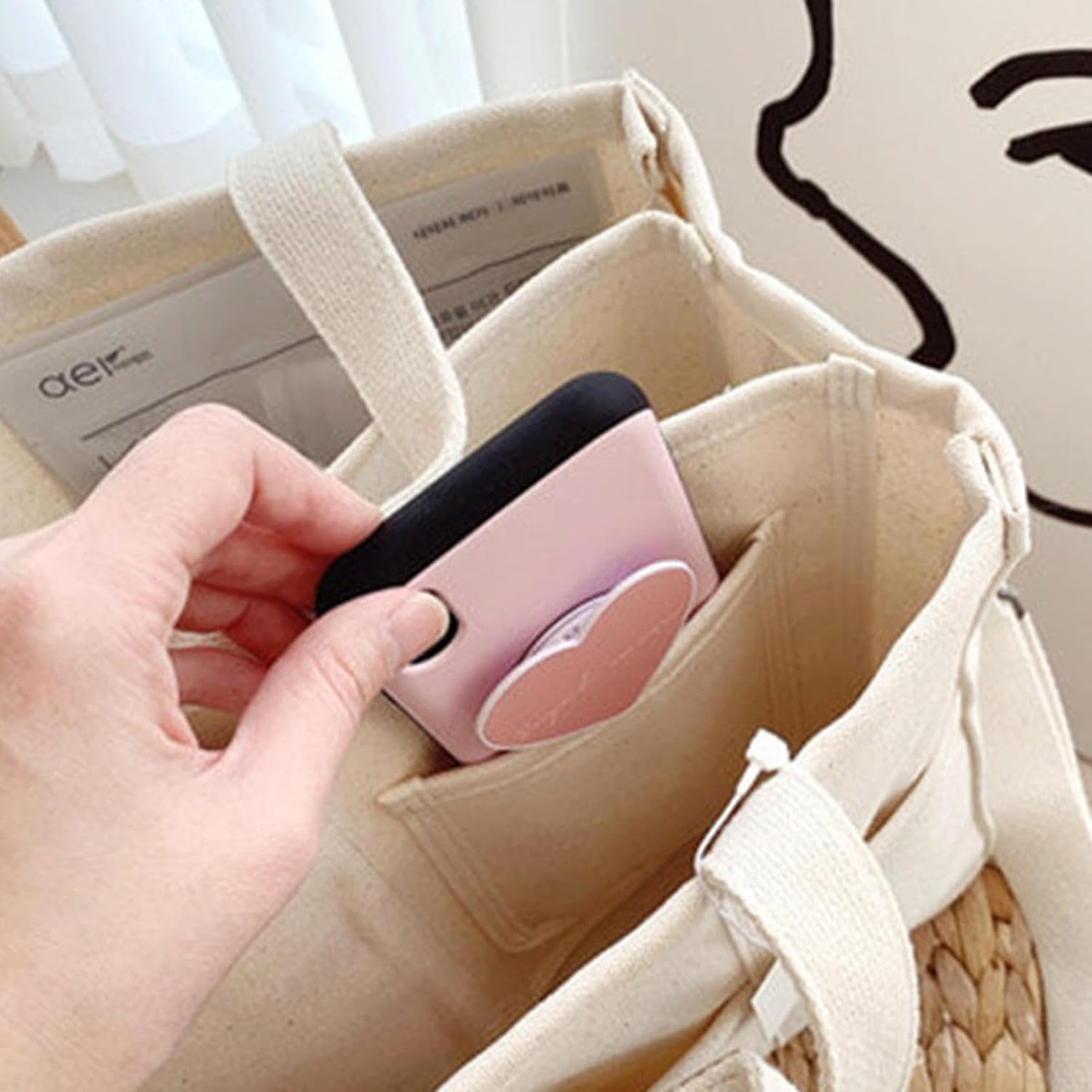 Diaper Tote Bag, Shoulder Bucket Bag, Portable Baby Travel Bag Handbags, Multifunctional Tote Bag, Canvas Baby Travel Bag Handbags, Detachable Tote Bag Nappy Bag with Adjustable Shoulder Strap For image number 6