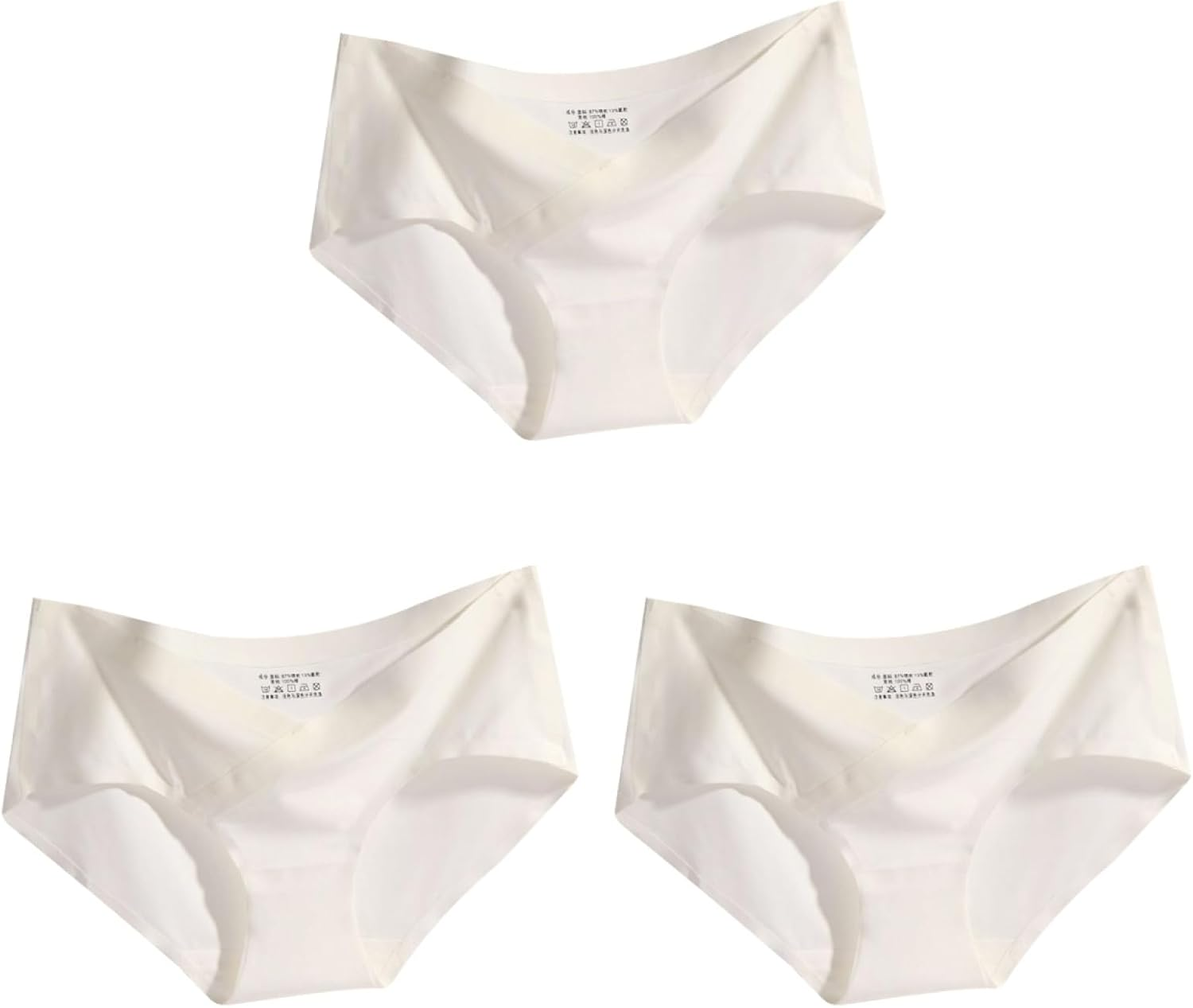 Amosfun Women'S Panty Stretch Briefs Low Waist Ice Silk Maternity Seamless Underwear 3 Pack