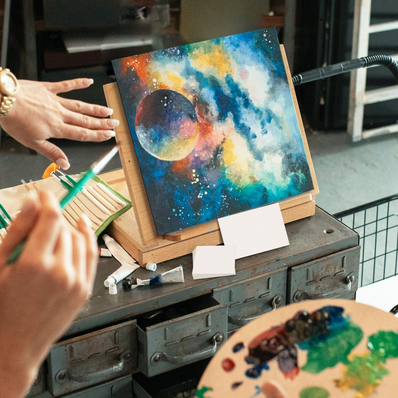 Kisangel 55Sheets Oil Painting Paper Pack Various Thick and Sturdy Artist Drawing Paper for Watercolor Acrylics and Pastels Loose for Easy Handling and Versatile Use image number 5