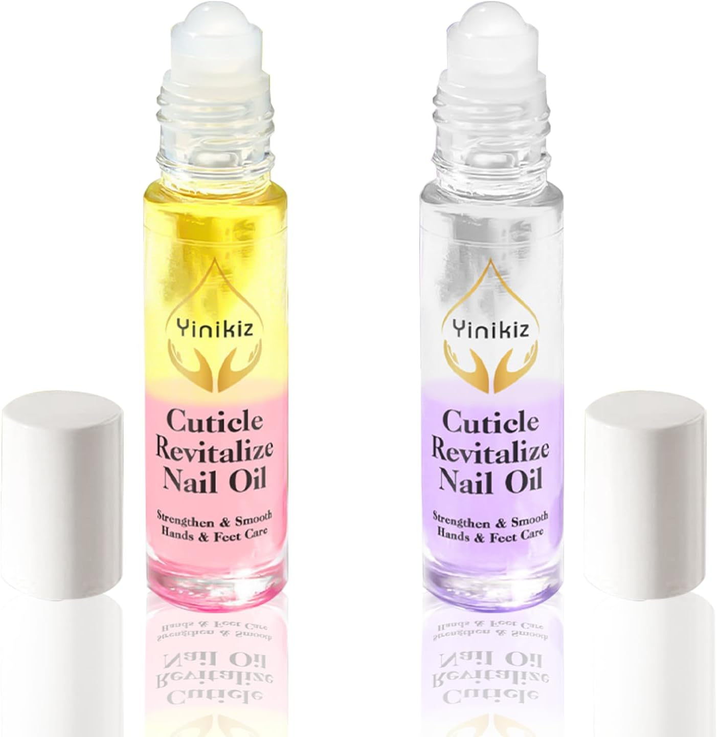 MKNZOME Nail Oil Cuticle, 2PCS Roll-On Oil Treatment for Damaged, Hydrating & Nourishing Cuticle Care Set for Repairing Cracked and Dry Nail