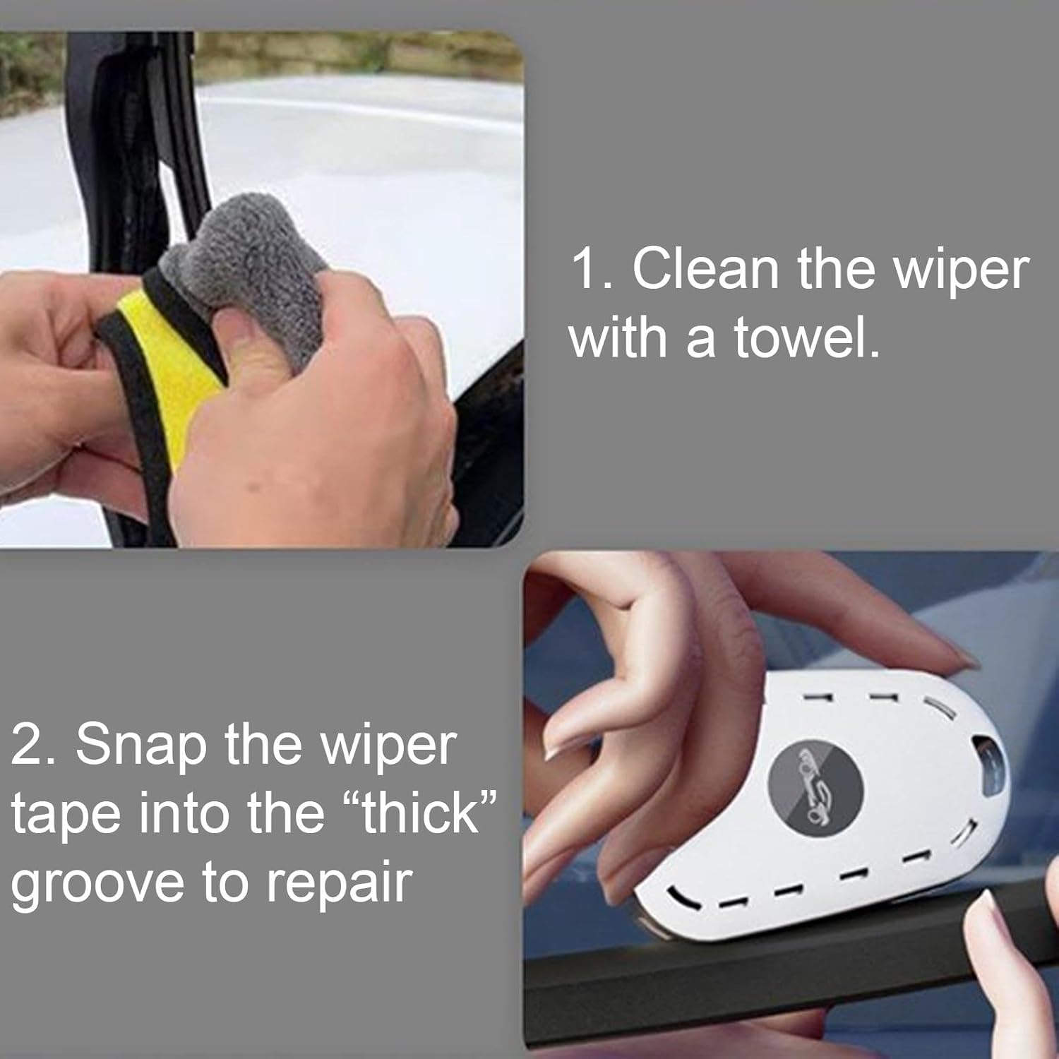 Windshield Wiper Repair Tool, Wiper Cutter Cleaning Tool, Ergonomic Portable Wiping Restorer, Versatile Car Maintenance Accessory, Suitable for Most Automotive Models, Silver/Gold - Silver image number 5