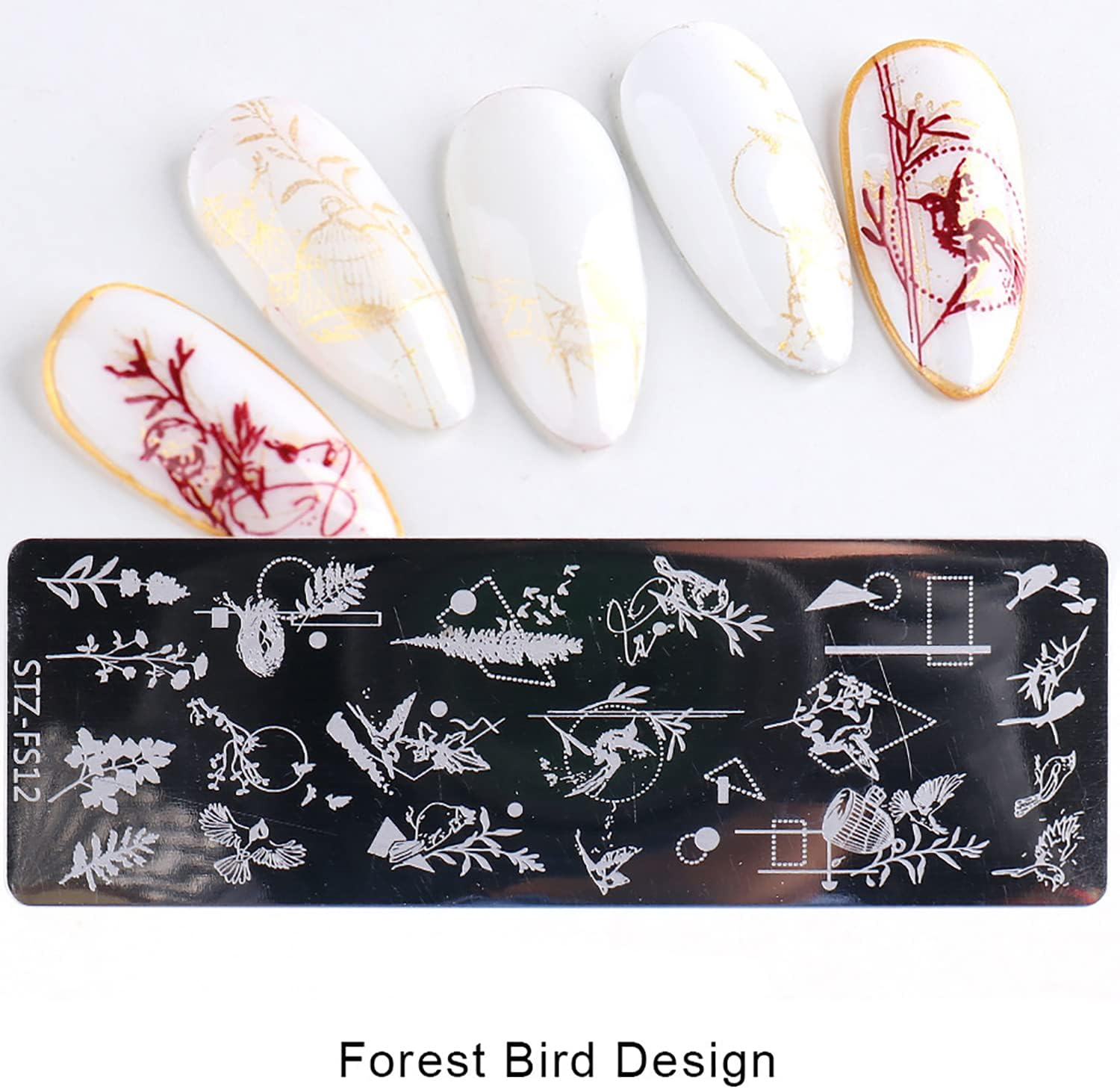 DANNEASY 6 Pieces Nail Stamping Plate Snake Flower Leaf Nail Stamps Abstract Nail Stencils Stamping Plates for Nails Manicure Template Nail Art Tools DIY Nails Accessories (Stylish Series) image number 4