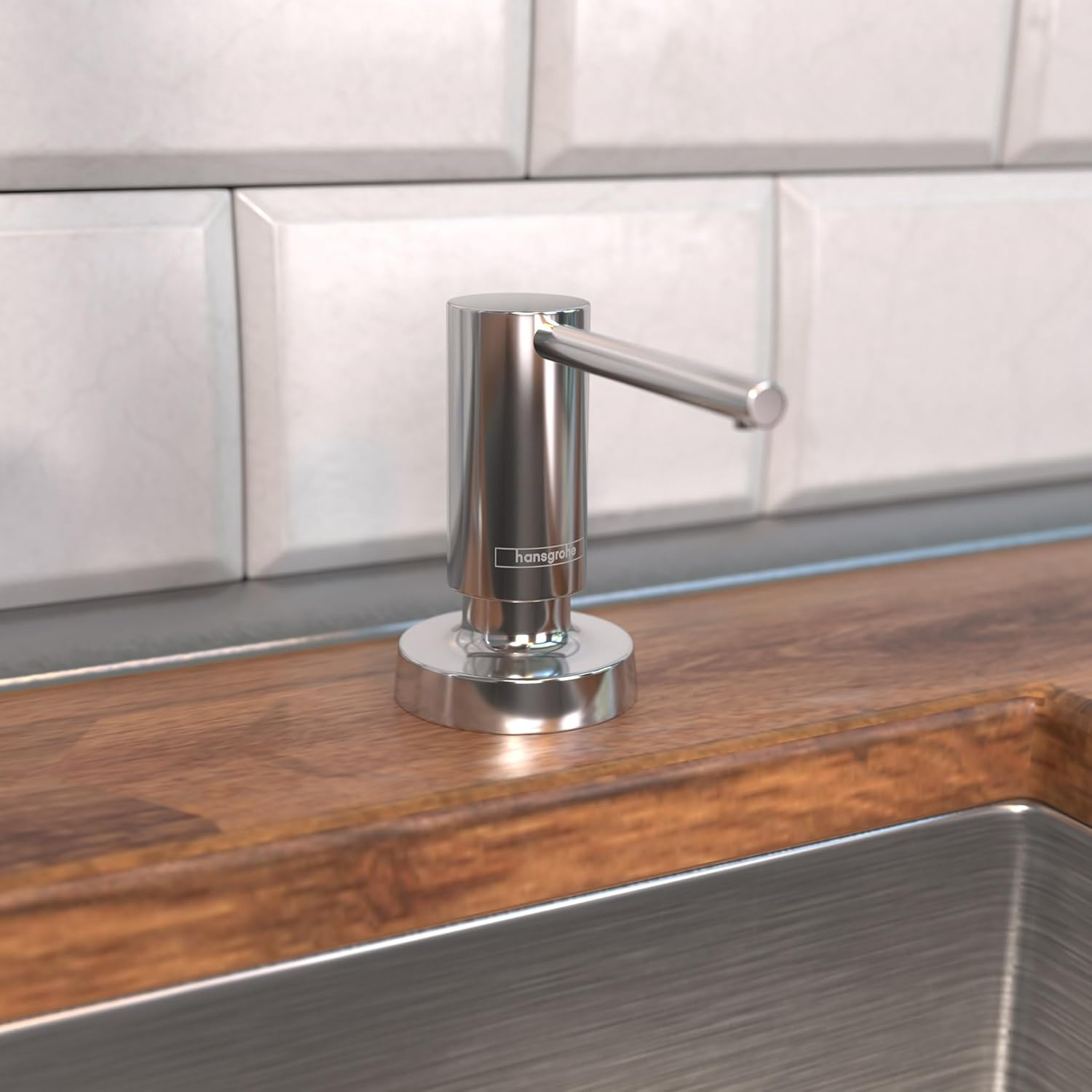 Hansgrohe Bath and Kitchen Sinksoap, Talis 4-Inch, Modern Chrome, 40448001 Soap Dispenser image number 2