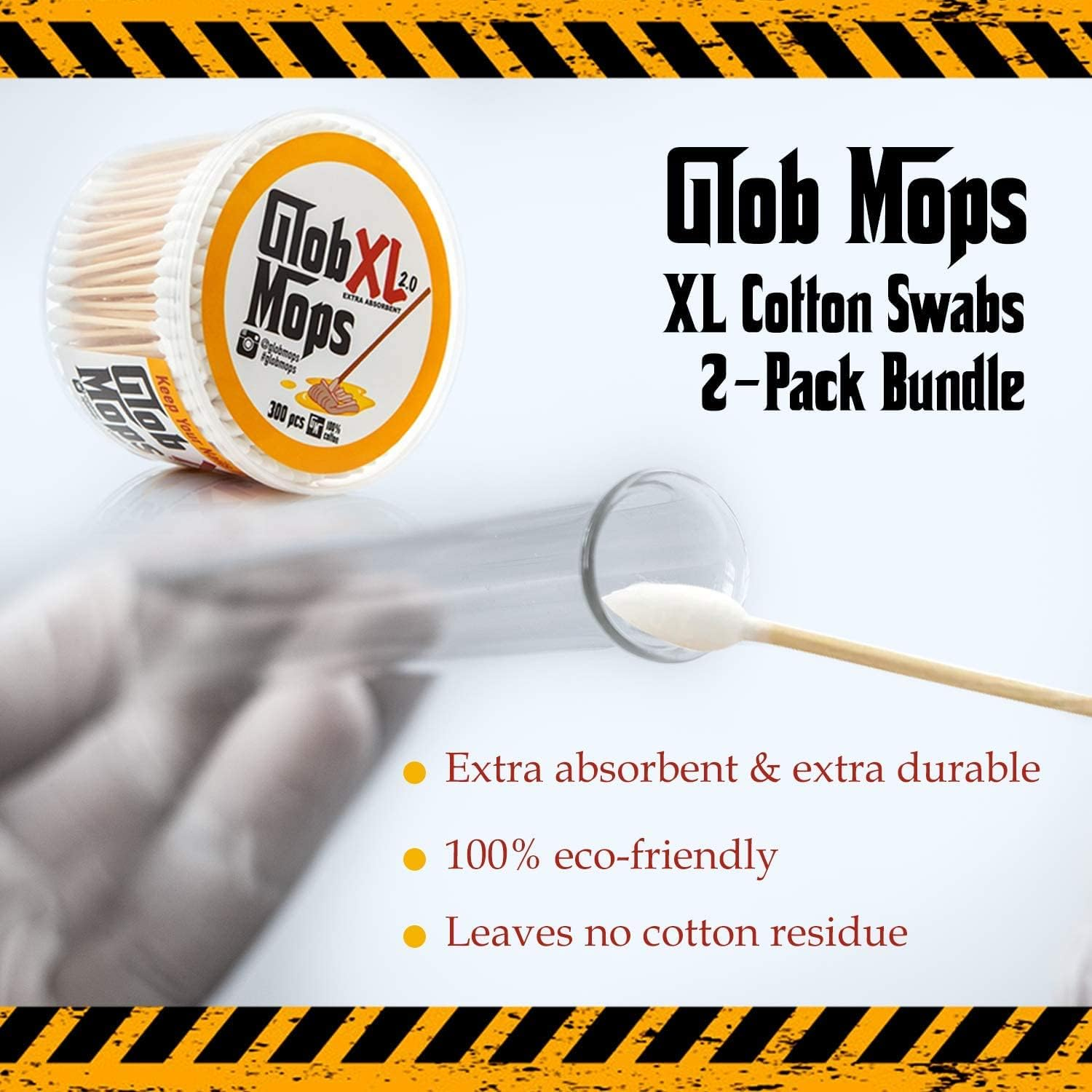 Glob Mops XL Cotton Swabs 2-Pack Bundle Extra Absorbent Eco-Friendly 600 Total Mops image number 6