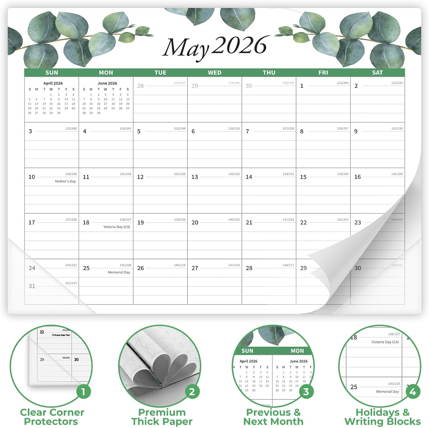 Calendar 2023 - Magnetic Calendar for Fridge, Runs from January 2023 until June 2024, Fridge Calendar 2023-2024 for School, Office & Home Planning and Organizing,15"X12" In