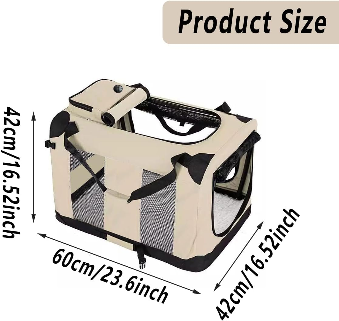 AIMALL 1Pc Folding Pet Carrier Bag 23.6In Portable Cat Dog Cage with Zipper Protection for Medium and Large Pets image number 6