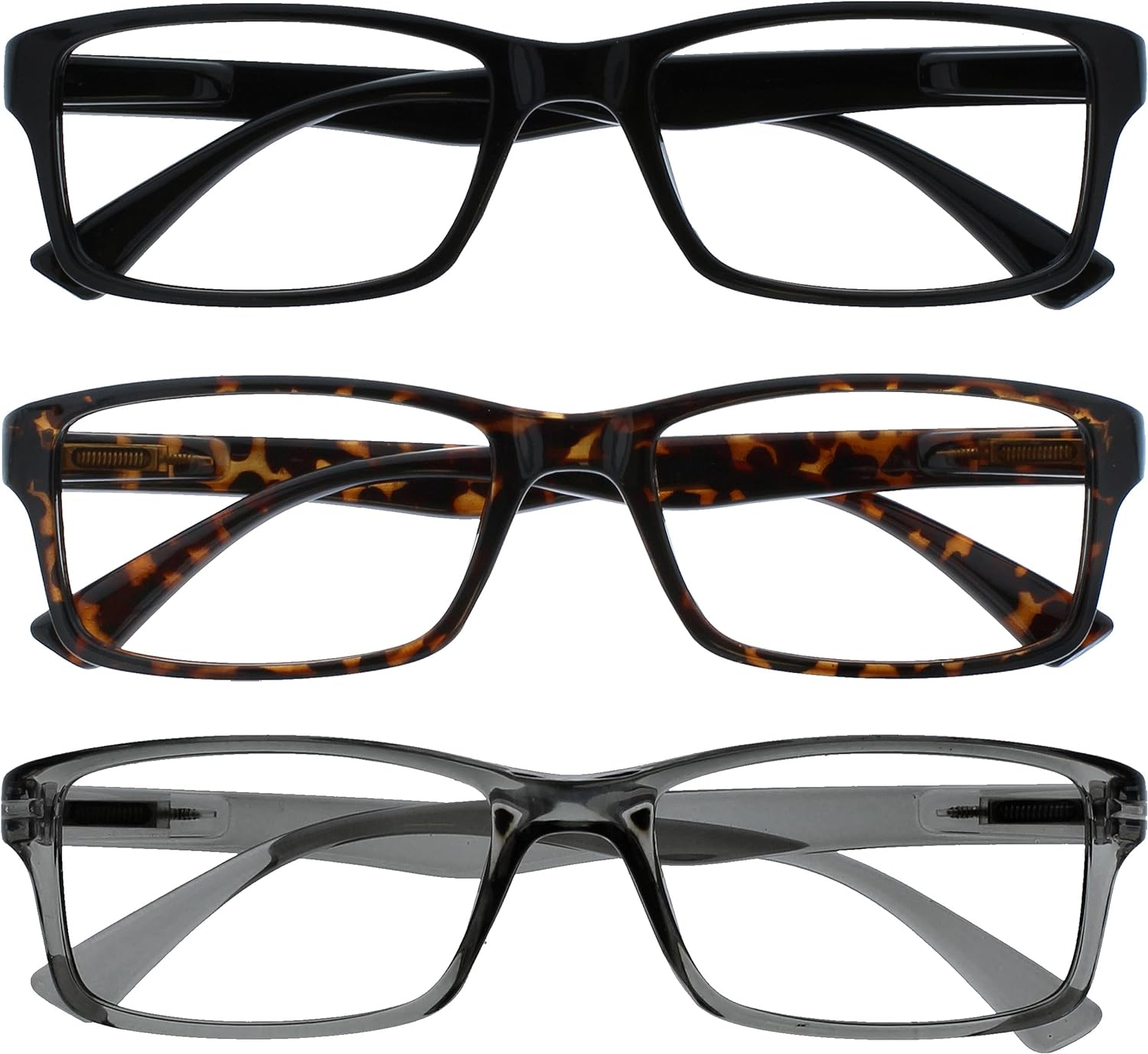 The Reading Glasses Company 2 Pack Readers Black Grey Designer Style Mens Womens RR92-17 +1.50 image number 3