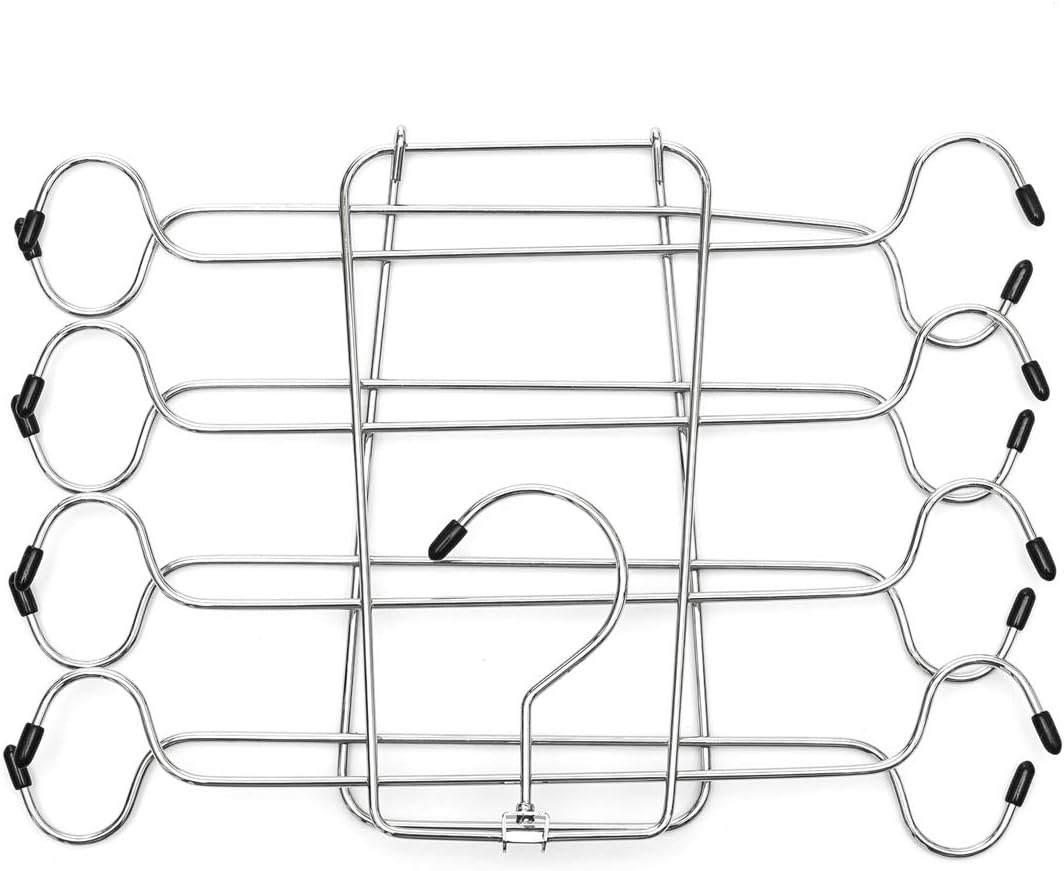 8 Tiers Foldable Bra Hanger/Camisole Hanger, Space Saving Hangers Closet Organizer for Strap Dress, Tank Top, Camisole, Bra, Pajamas, Bathing Suit, Ties and More (3 Pack) image number 3