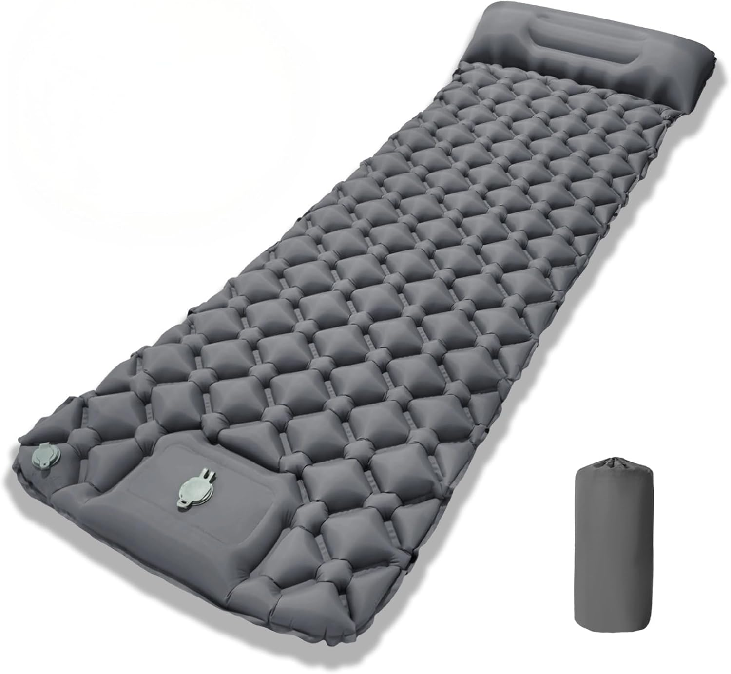Camping Sleeping Pad, Ultralight Camping Mat with Pillow Built-In Foot Pump Inflatable Sleeping Pads Compact for Camping Backpacking Hiking Traveling Tent