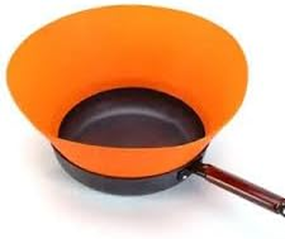 Generic Eco-Friendly Easy Clean Kitchen Pan Silicone Frying Wall Splash Proof Baffle (Mustard)