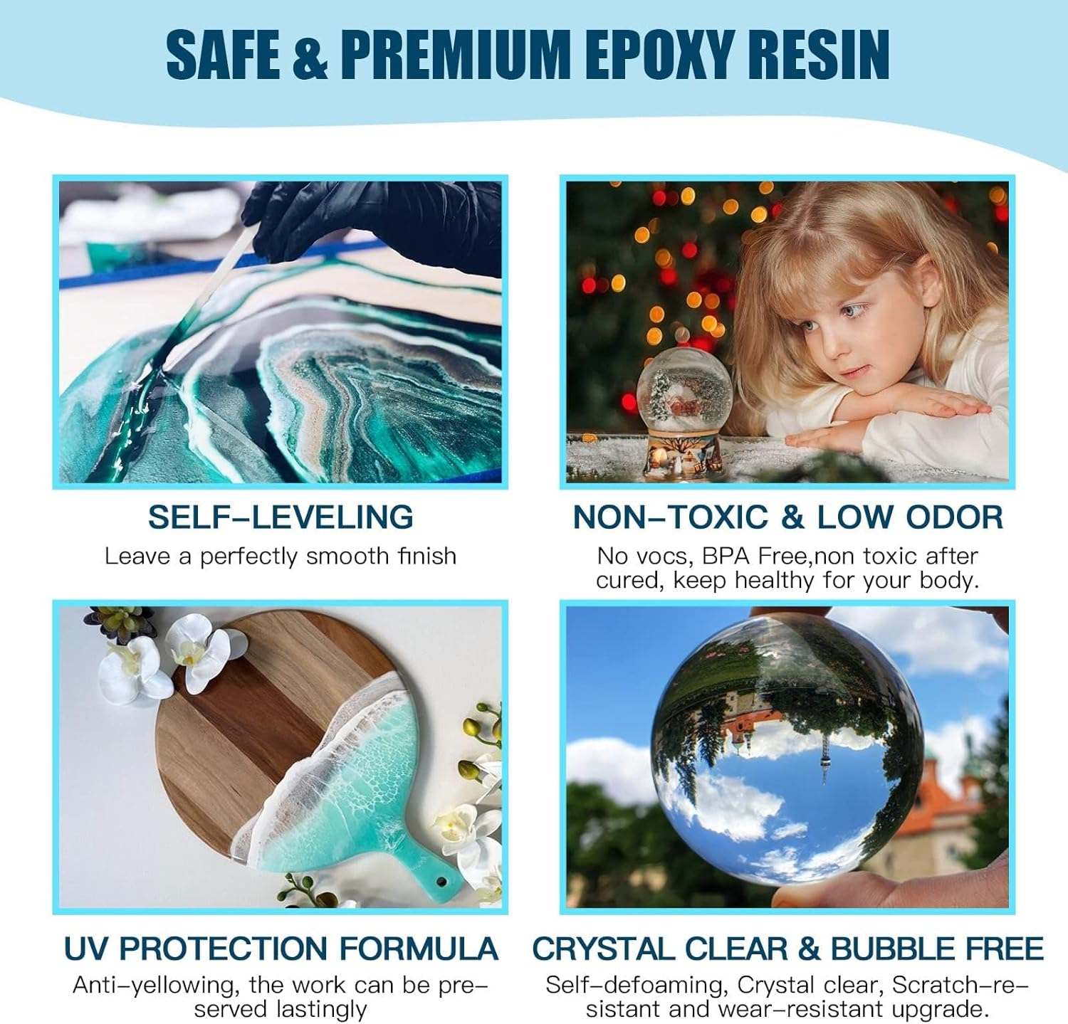 Teexpert Epoxy Resin Kit for Beginners, 474Ml Crystal Clear Resin Starter Kits with Moulds, Pigments, Mica Powder, Gold Leaf, Resin Kit for Coaster Jewelry Tray Coating and Casting