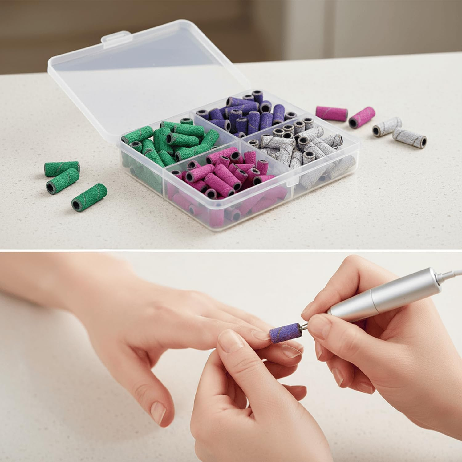 Small Sanding Bands for Nail Drill, Professional Nail Drill Bits for Manicure and Pedicure with 3Mm Mandrel - 4 Sizes and 120 Pcs for Nail Art, Acrylic Nails, Cuticle Care - Povtor image number 4