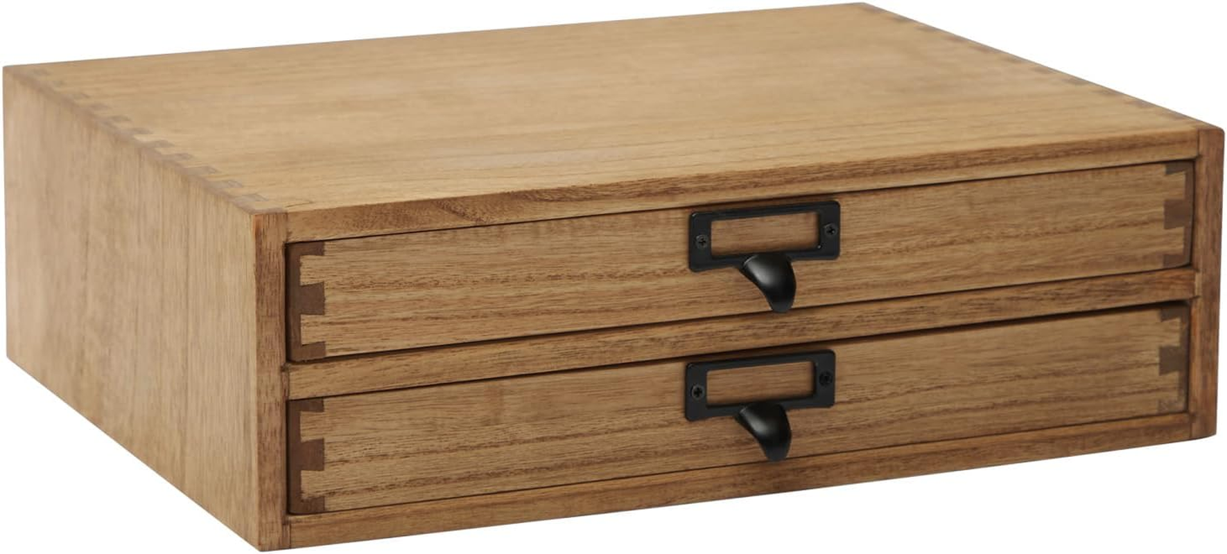 Kirigen Wooden Desktop Organizer - Office Supplies Filing Tidy Storage Shelf - Storage Cabinet/Jewelry Organizer with 3 Drawers(Br, 2-Layer &3 Drawers)