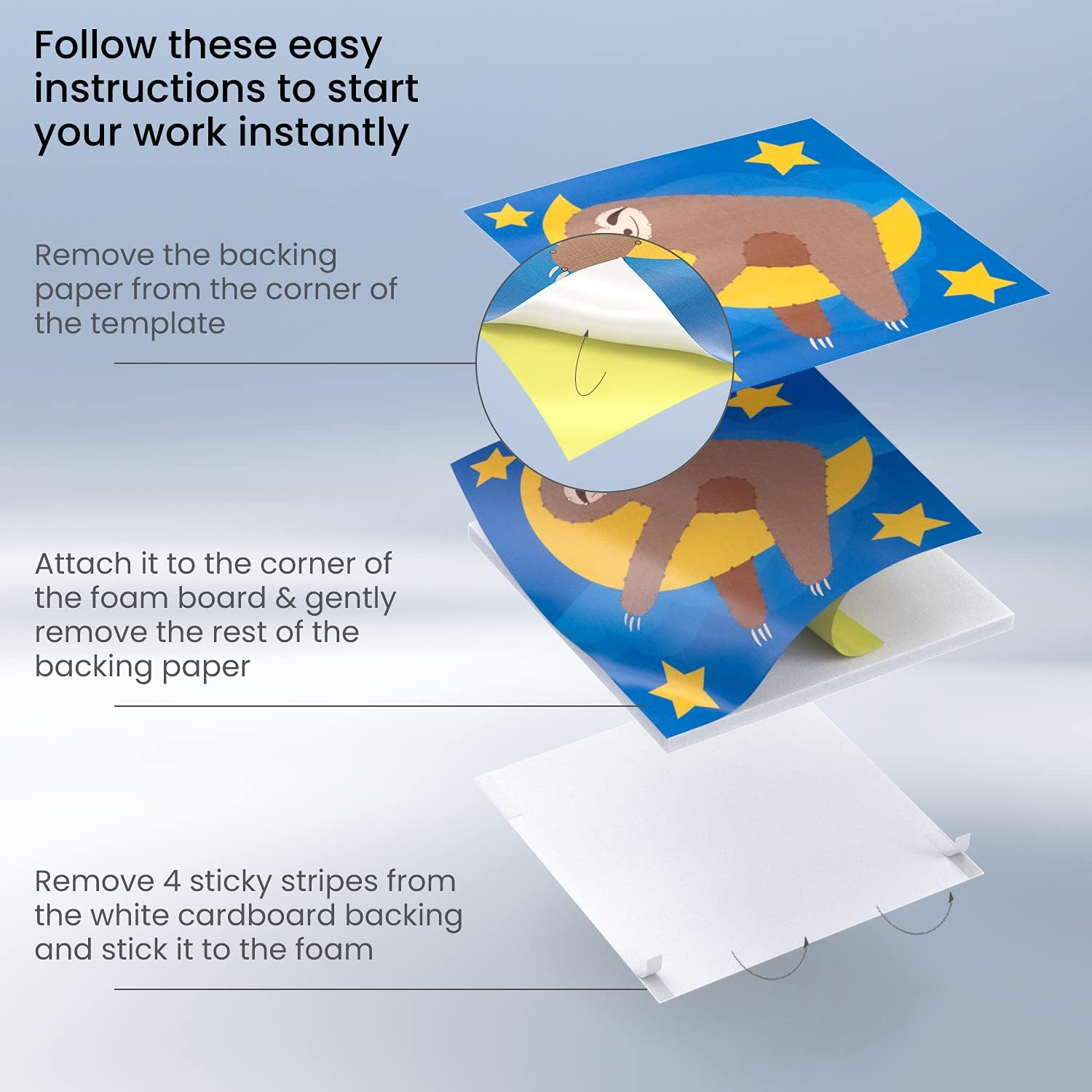 Arteza Kids String Art Kit, Set of 5 Animal Designs, Plastic Pushpins, Art Supplies for Kids Craft Projects and Free Time Activities image number 3