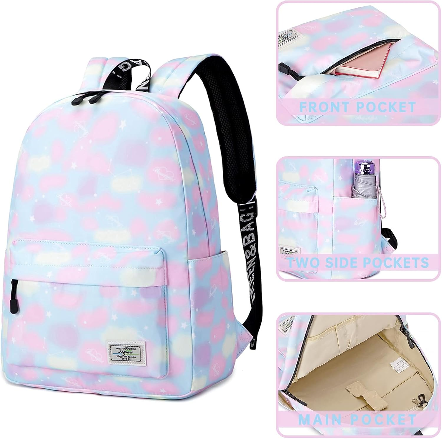 Lohol Lightweight School Backpack for Girls Boys Kids School Bag Backpack with Print image number 5