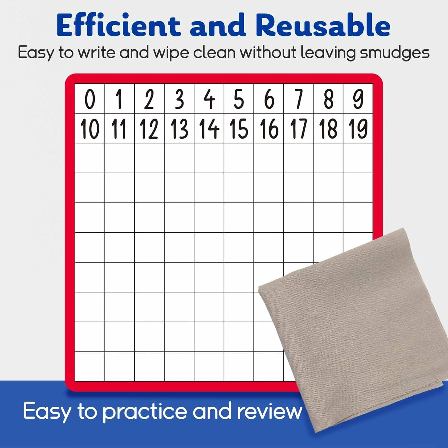 12 Pcs Dry Erase Math Hundreds Chart, Double Sided Number Cards 1-100 Number Chart, Teacher Classroom Must Haves Writable and Erasable Numbers 1-100 Chart Board Card Home Classroom Supplies image number 2