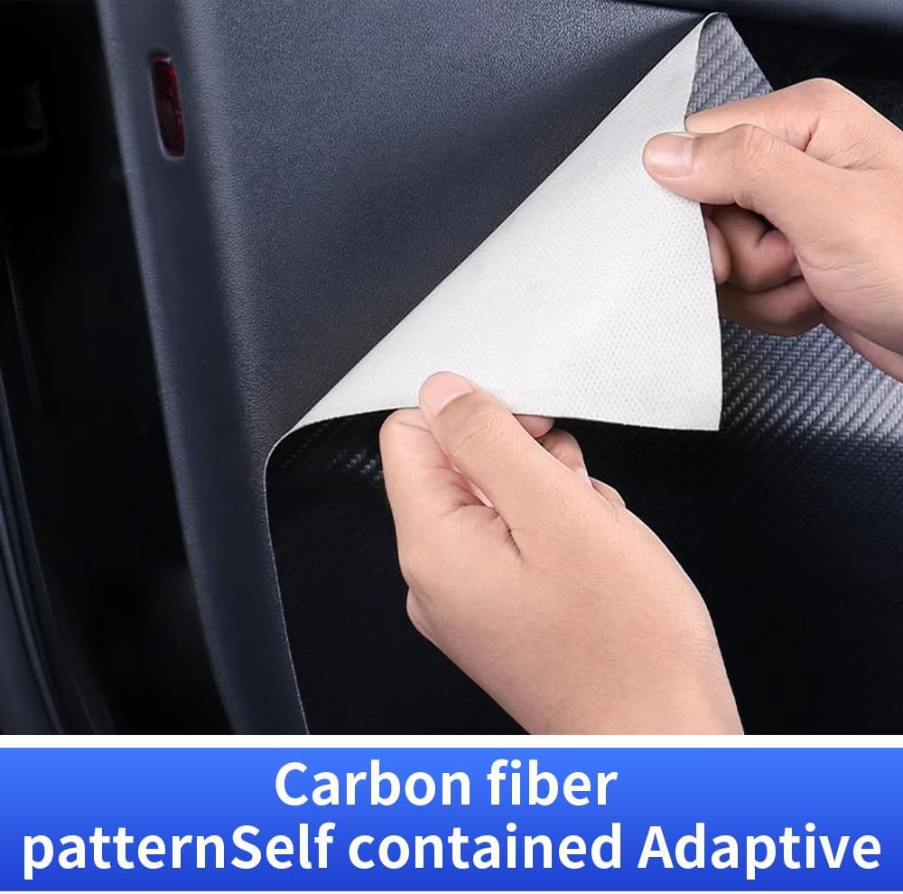 LUNQIN Car Door anti Kick Pad for Mazda CX-30 CX30 2020 2021 2022 2023 2024 Accessories Carbon Fiber Style Leather Sticker Door Sill Protector Cover Edge Guard Side Mat Interior Decoration Dirty image number 4