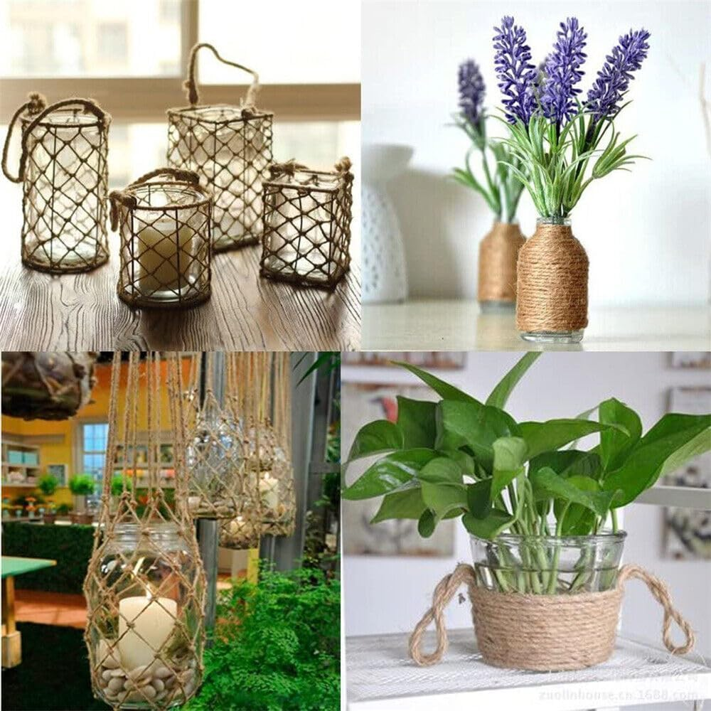 Leona Co Natural Jute Twine Gift Wrapping String DIY Rope Garden Twine Cord for Arts Crafts and Gardening Applications (1)