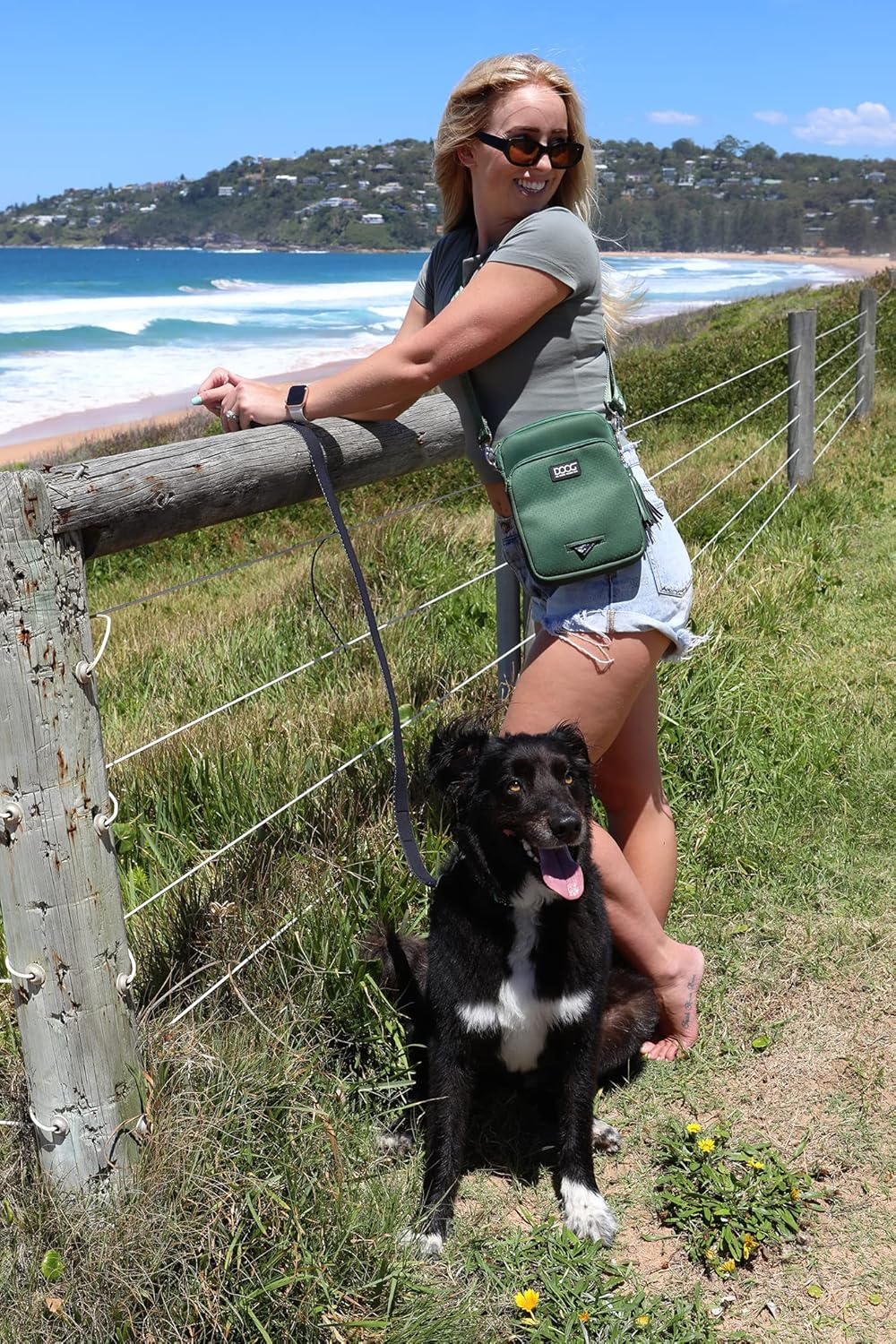 DOOG | Walkie Bag | Adjustable Shoulder Bag with Poo Bag Compartment and Water Bottle Compartment | Neaosport Black (NSWB01)