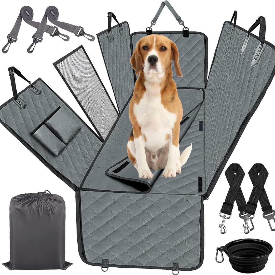 Dog Car Seat Cover for Back Seat 7 in 1 &ndash; Waterproof, Anti-Slip, Scratch-Proof Seat Protector with Hammock, Side Flaps, and Seat Belt Openings &ndash; Perfect for Trucks, Suvs image number 2