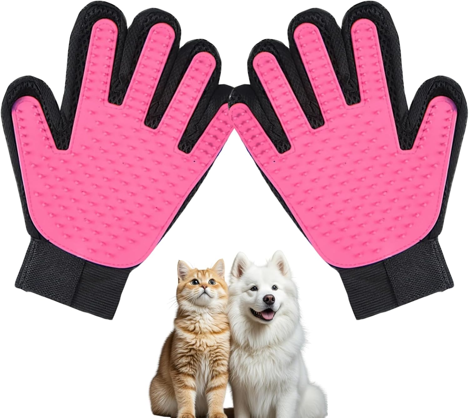 Pet Grooming Glove for Dogs, Cats, and Other Pets, Gentle Deshedding Brush Mitt with Enhanced Five Finger Design, Effective Hair Remover and Massage Tool for Long and Short Fur image number 4