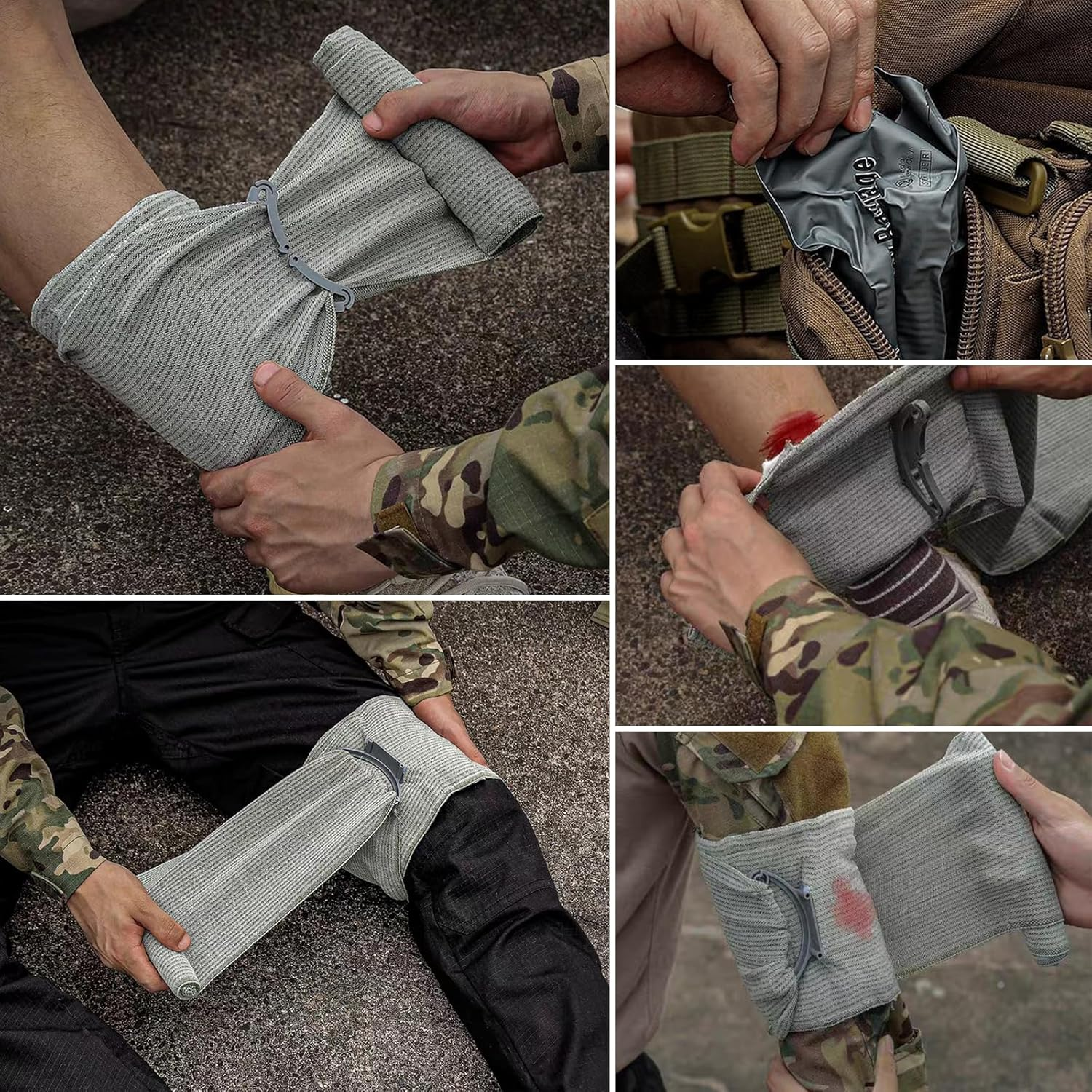 Israeli 4" Emergency Compression Bandage, 2 Pack - Vacuum Sterile Hemostatic Dressing for First Aid Battle Self-Rescue image number 4