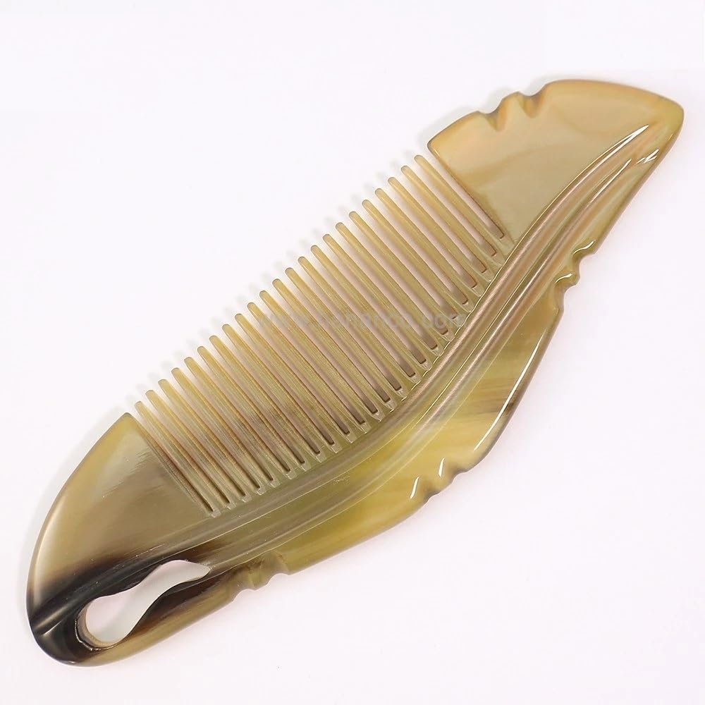 Classic Handmade Anti-Static Feather Hair Comb for Women, Men and Kids, Horn Materials image number 0