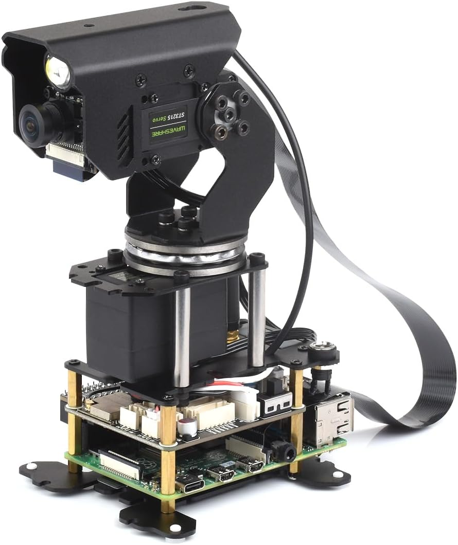 Waveshare 360&deg; Omnidirectional High-Torque 2-Axis Expandable Pan-Tilt Camera Module, Compatible with Raspberry Pi 4B / 5, Driven by Serial Bus Servos, Based on General Driver Board for Robots image number 6