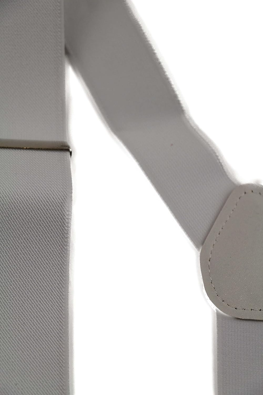 Wide Heavy Duty Adjustable 100Cm White Adult Mens Suspenders