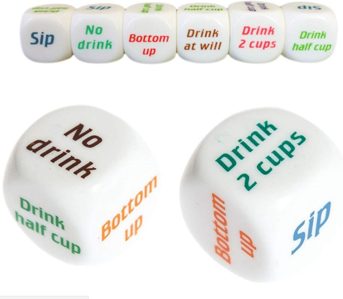 Drinking Dice Game, Drunk Frenzy Party Game for Adult, Bachelorette Game 3 Pcs
