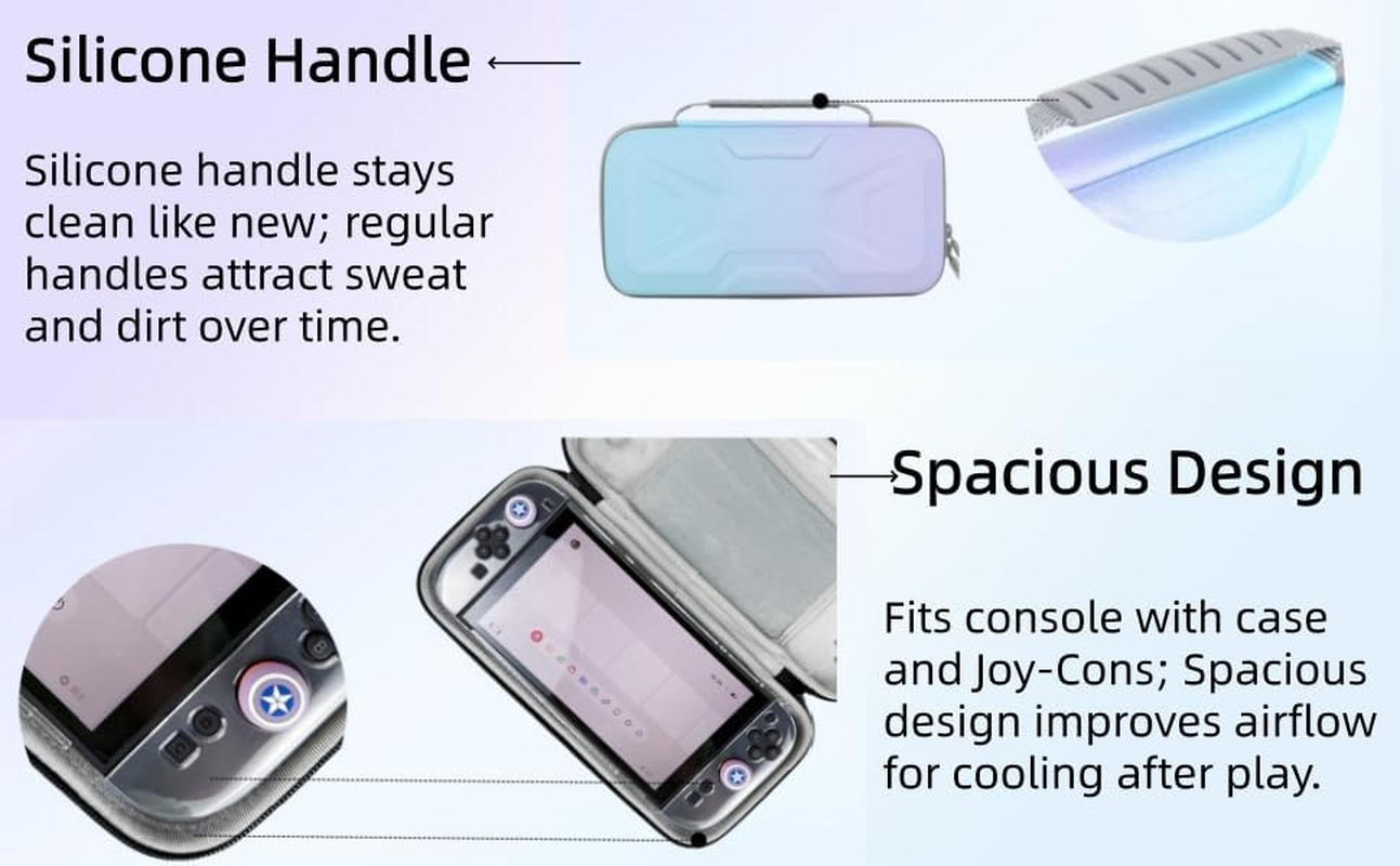 Churiyameen Carrying Case for Nintendo Switch 2(2025) Compatible with Console & Accessories Game,Shockproof Protective Hard Shell,Portable & Durable Large Capacity Storage Travel Case(Black) - Black image number 3