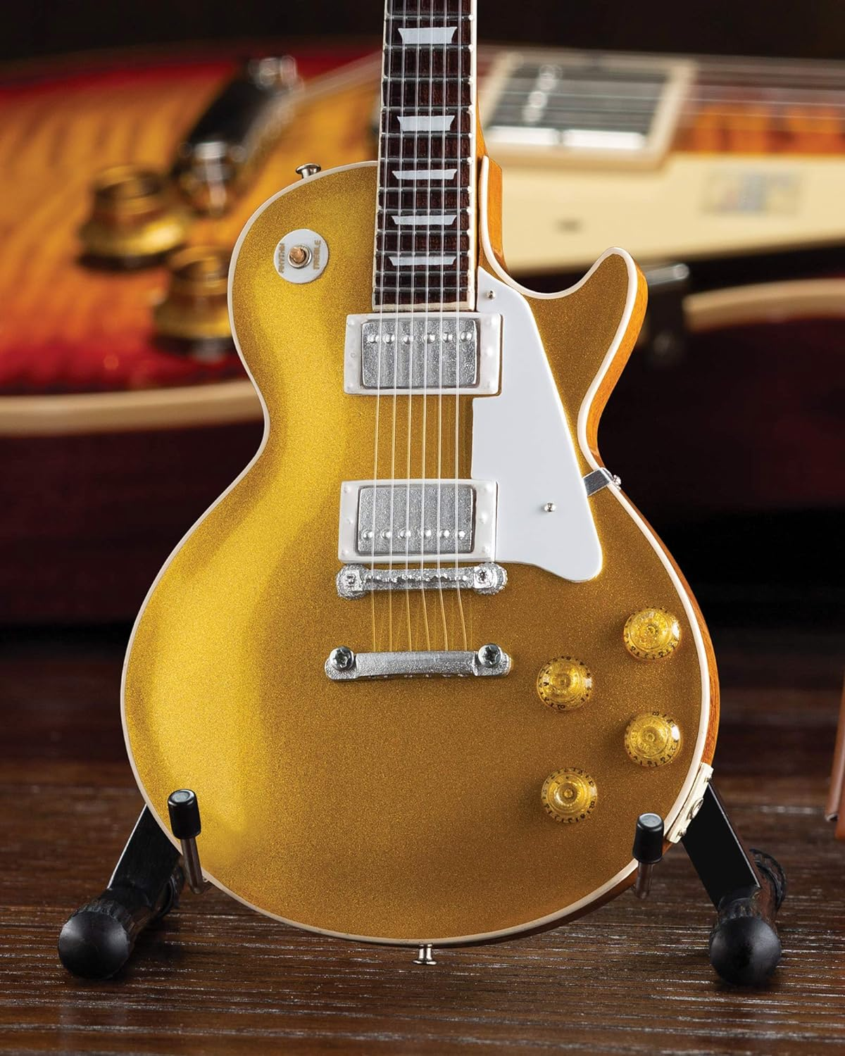 Axe Heaven Gibson Les Paul 1957 Gold Top Mini Guitar Replica Collectible GG-121 image number 2