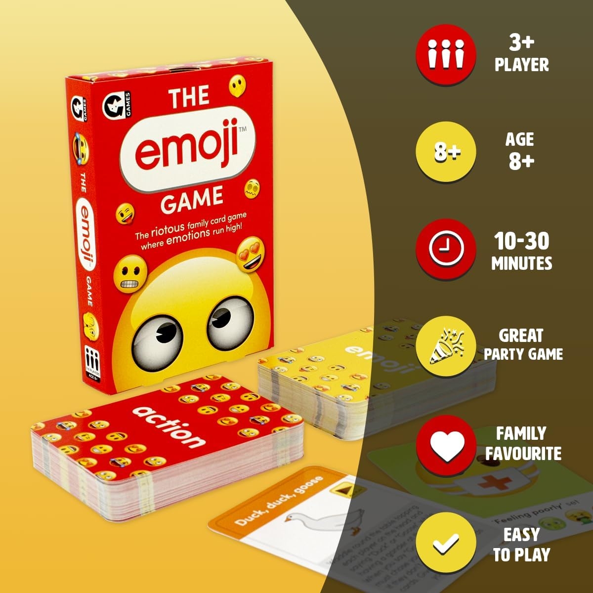 Ginger Fox Emoji Card Game. Fun Family Games and Party Games for Gatherings, Hangouts and More. Kids and Adult Card Games for 8 Years and Over image number 3