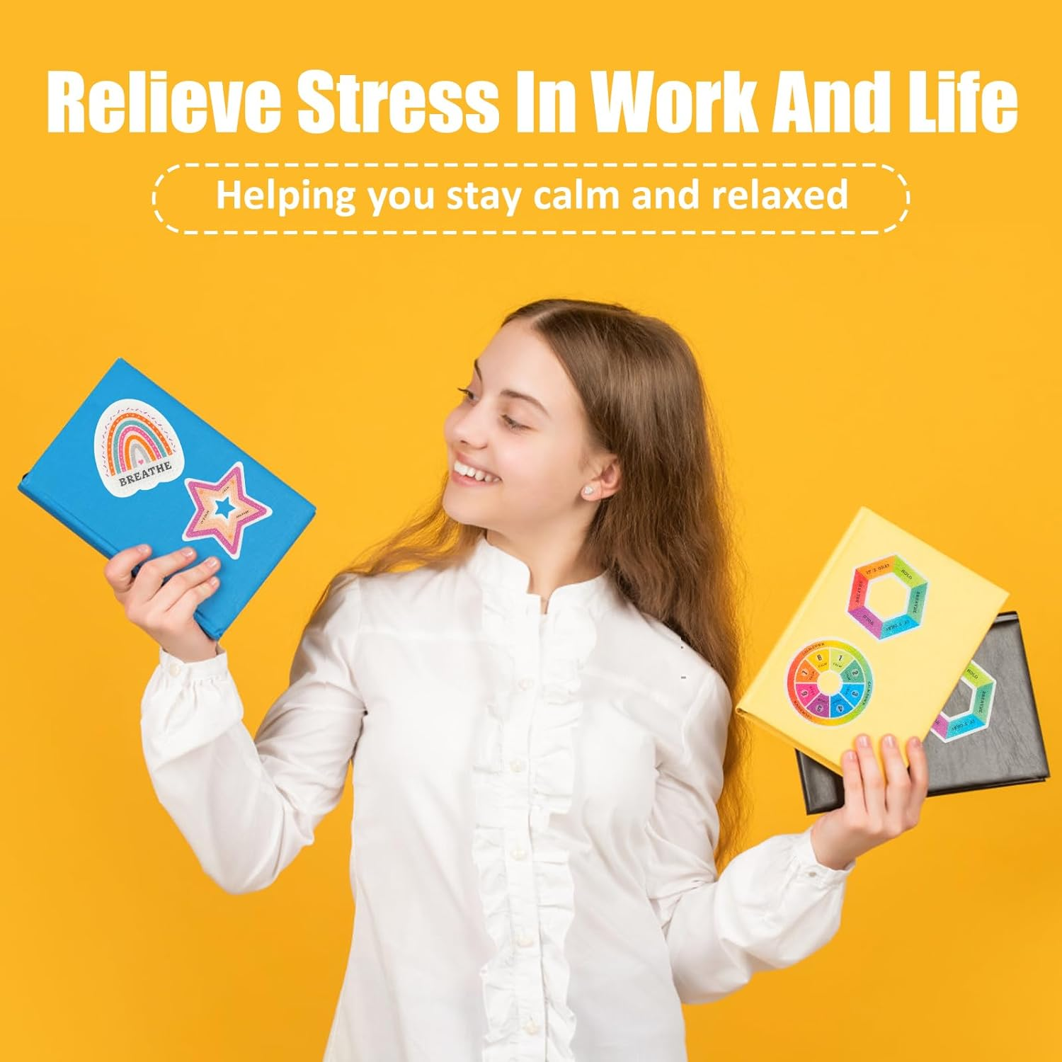 48 Pcs Calm Stickers for Anxiety Sensory Stickers, 6 Styles Textured Stickers Cute Reusable Sensory Stickers with Strong Adhesive Backing Funny Calming Stickers for Adults Kids School Classroom image number 3