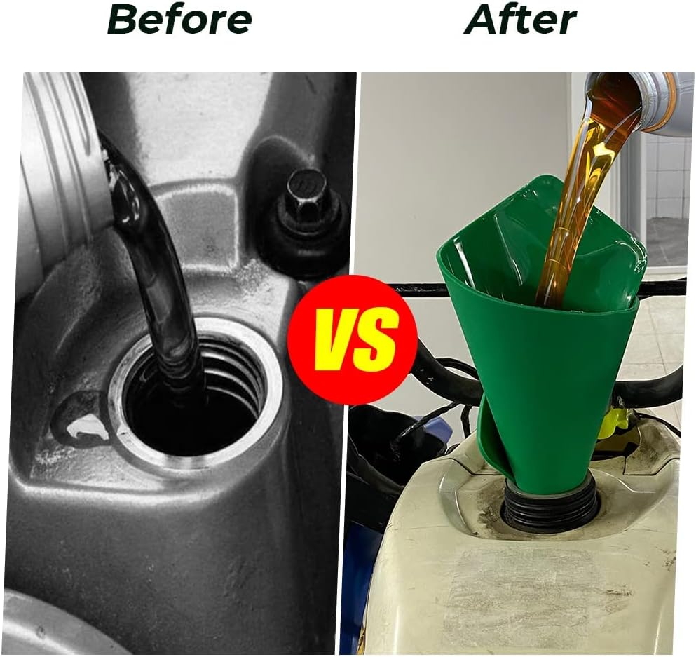 Upgrade Flexible Draining Tool Oil Funnel 100% Silicone Foldable Drainage Oil Guide Tool General Purpose Funnel Free Oil Filter Extended for Discharging Oil from Cars, Trucks, Motorcycles
