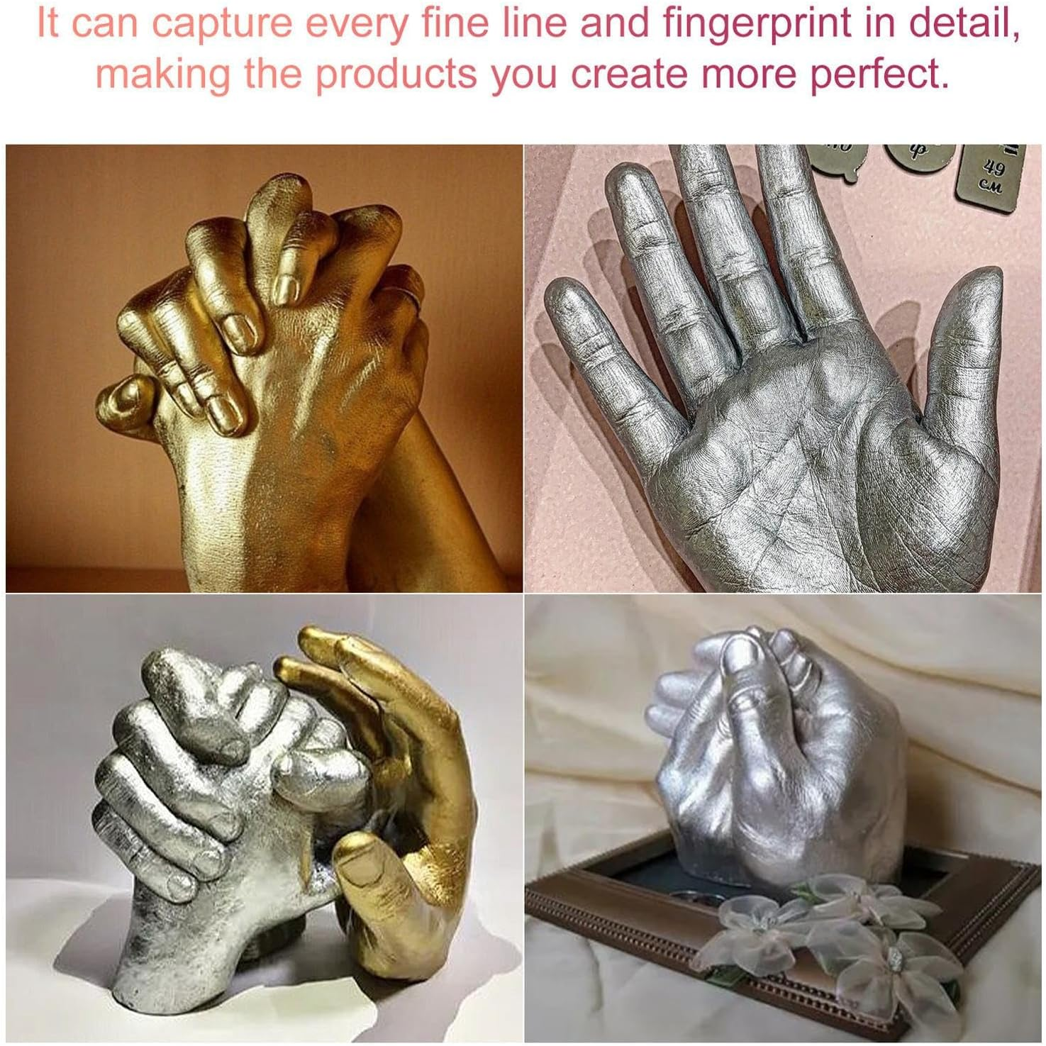 Hand Casting Kit Couples,Hand Statue Casting Supplies - Model Cloning Powder 3D Model Crafts Valentine'S Day Deocr