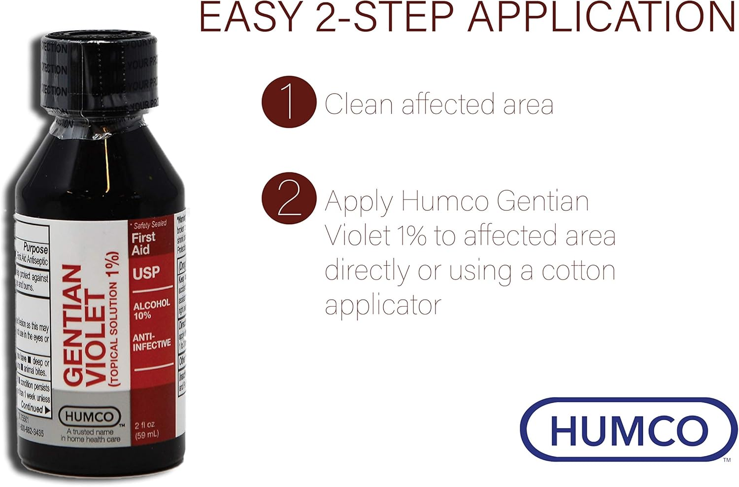 Humco Gentian Violet Topical Solution 1% USP 60Ml image number 3