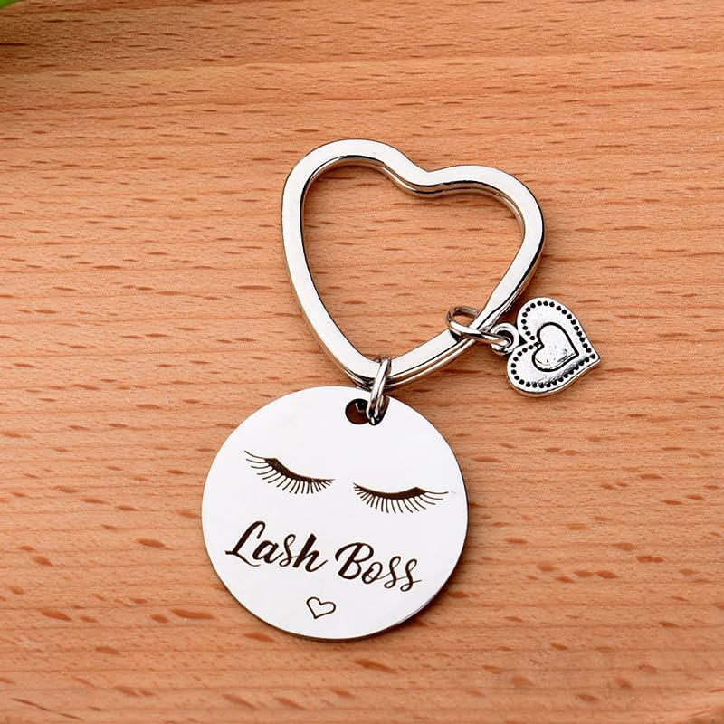 Lash Technician Gifts for Eyelash Tech Makeup Birthday Presents for Women Beautician Lash Boss Keychain for Women Eyelash Technician Lashes Artist Gifts for Esthetician Eyelashes Gift Makeup Bag Charm image number 5