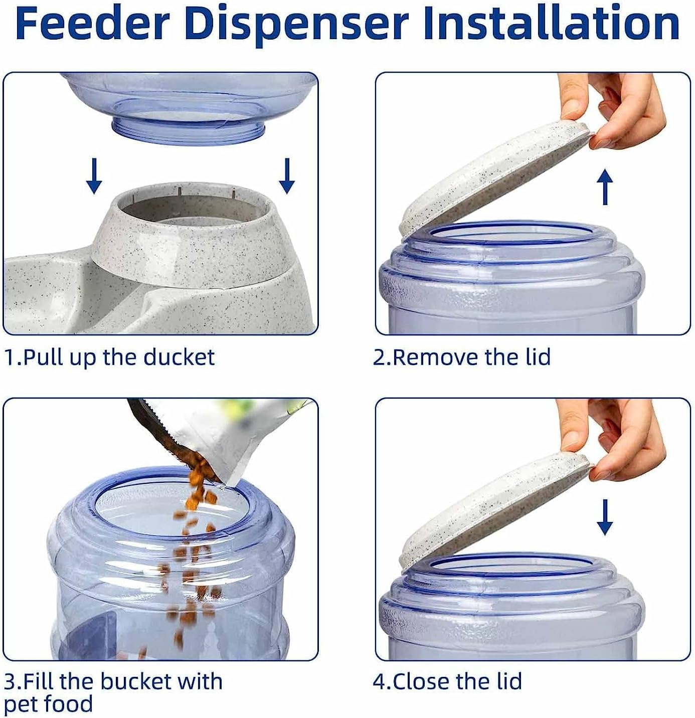 ISTARA Plastic Pet Food Dispenser 3.8L Large Capacity Self-Dispensing Gravity Pet Feeder Cat Dog Feeding Bowl Automatic Feeding Pet Supplies Cat Food Dispenser, 12 X 10 X 14 Cm image number 6