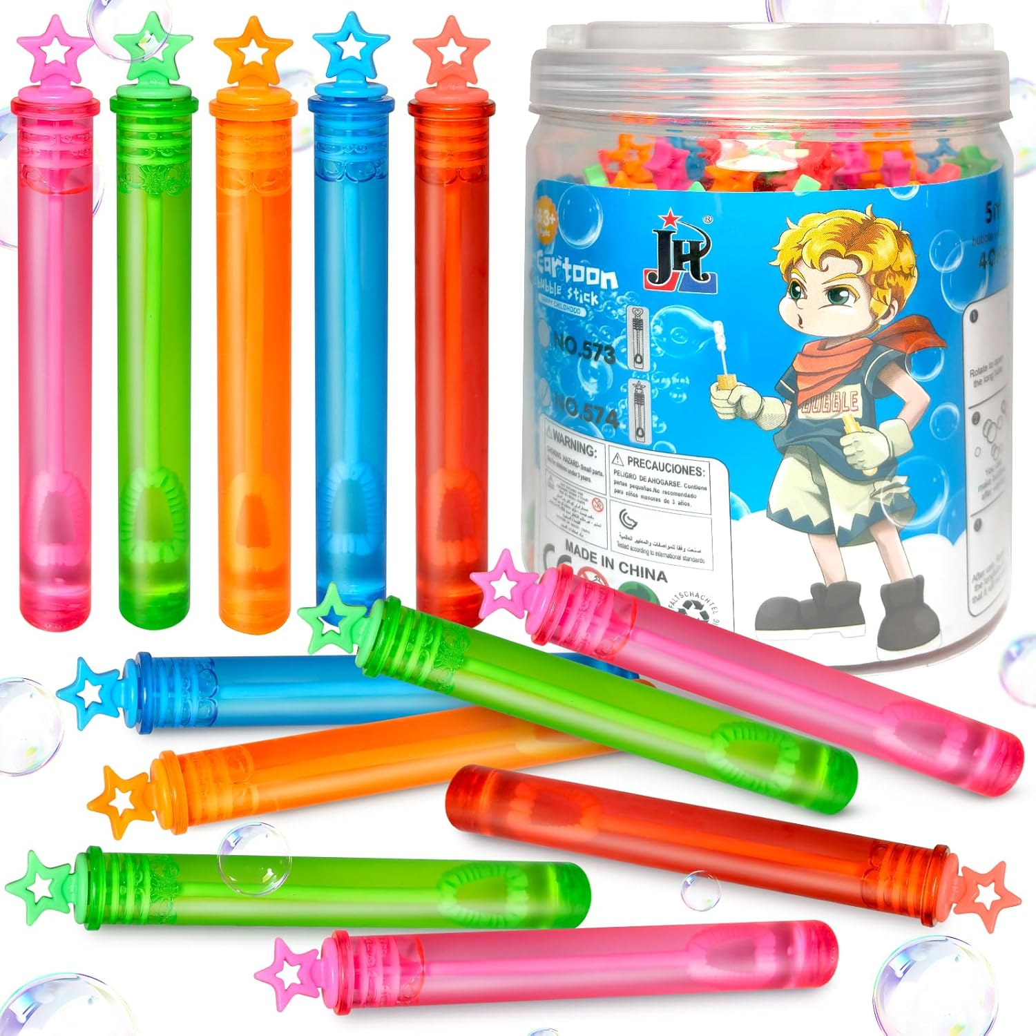 Zynexis 40 PCS Star Mini Bubble Wands for Kids, Bubble Bulk with Gift Bucket,Party Favors for Toddlers,Wedding,Outdoor,Birthday Gifts,Goodie Bags Stuffers Supplies, Halloween,Christmas,Carnival Prizes