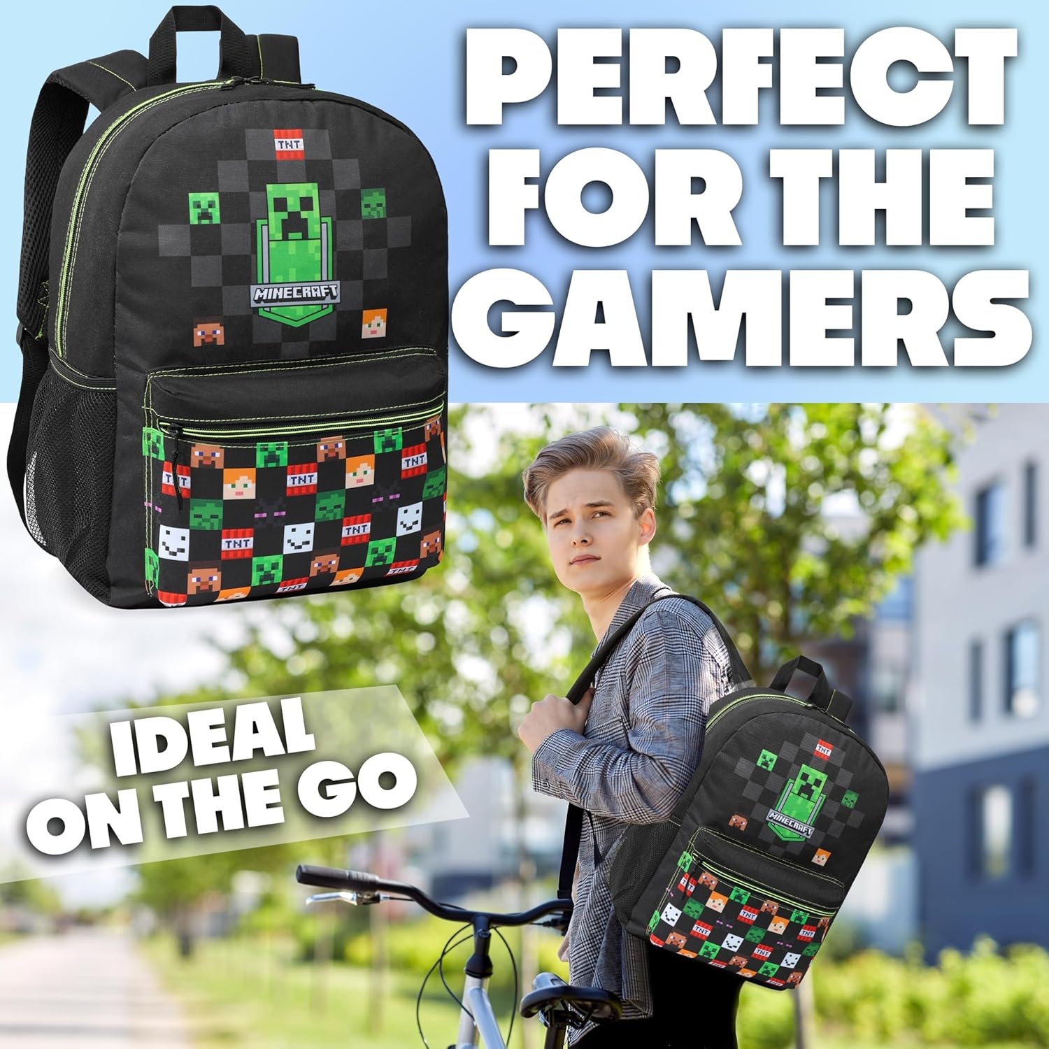 Minecraft School Bag Boys and Girls, Kids Backpack - Pink image number 3