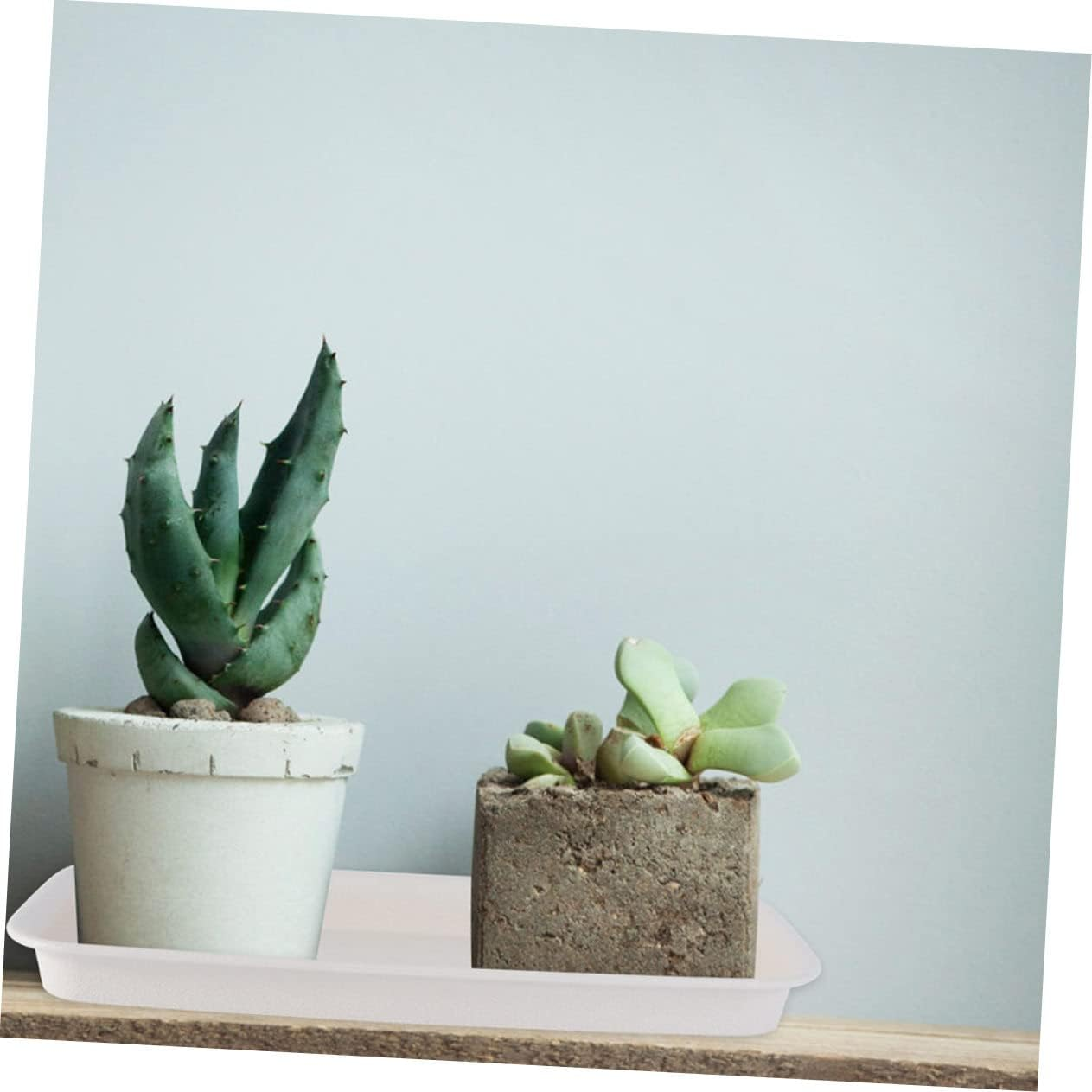 VANZACK 4Pcs Rectangular Flowerpot Trays for Indoor and Outdoor Gardening Lightweight Drip Saucer Plates to Prevent Soil and Water Spills Special image number 5