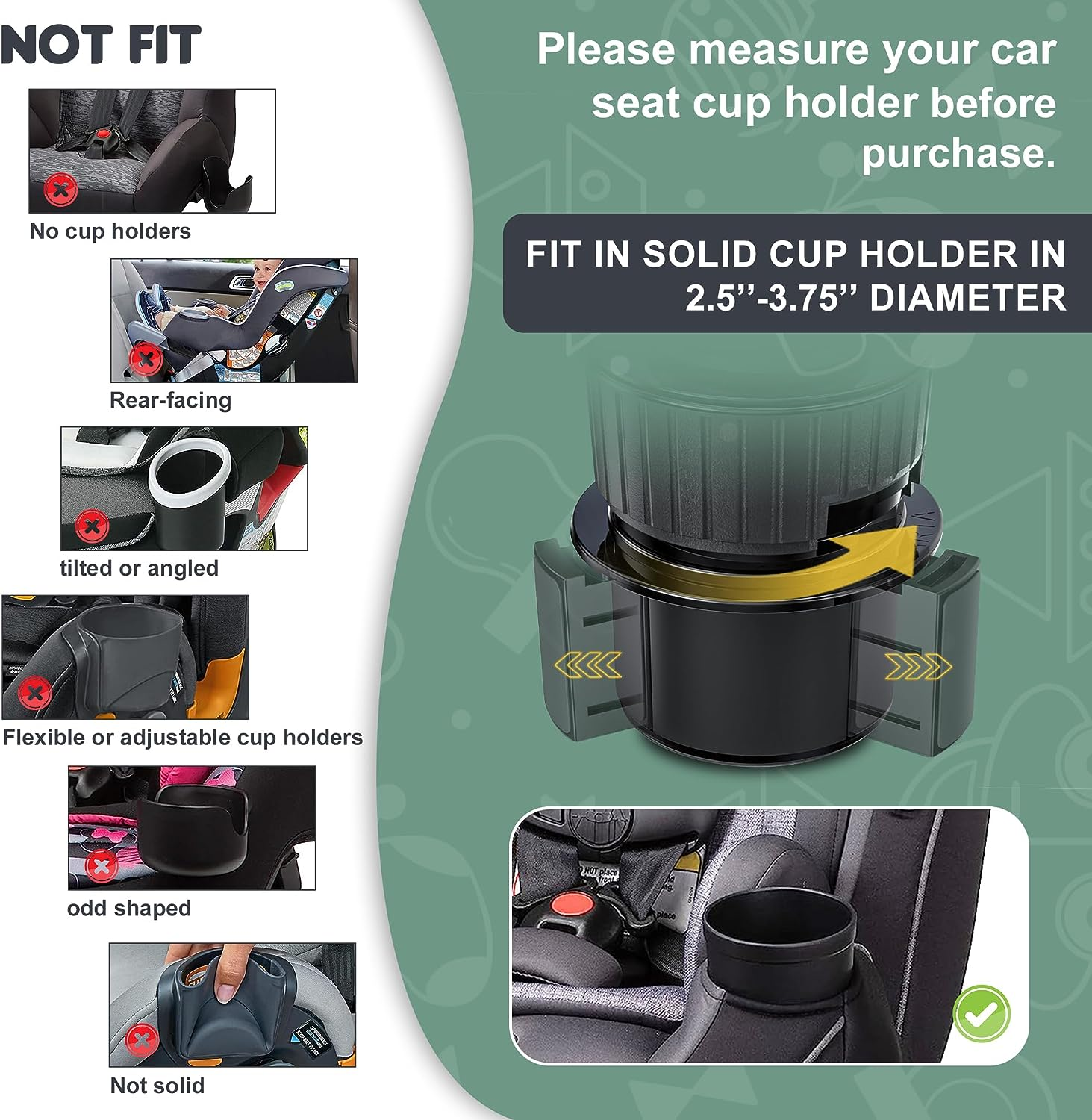 Car Seat Tray for Kids Car Seat Tray with Expandable Base for Snacks, Toys, Books, Entertainment Kids Travel Essentials Fits Most Cup Holders (1) image number 6